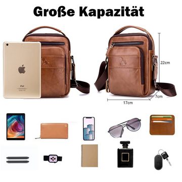 TAN.TOMI Umhängetasche Brusttasche Herren, Schultertasche, Sling Bag echt Leder, Leder Brusttasche mit Verstellbaren Schultergurten für Wandern, Arbeit