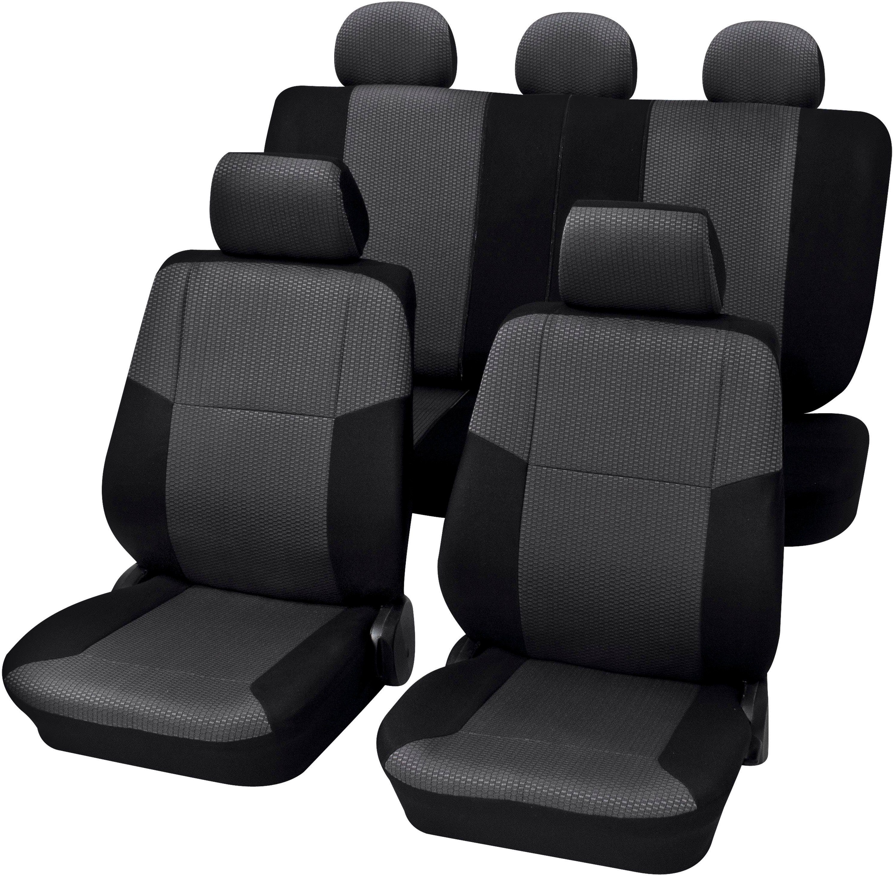 Petex Autositzbezug Seitenairbag, Set Passform, 15-tlg mit/ohne "Sylt" in Fahrzeuge für schwarz, Plus Vario universelle SAB Geeignet 2