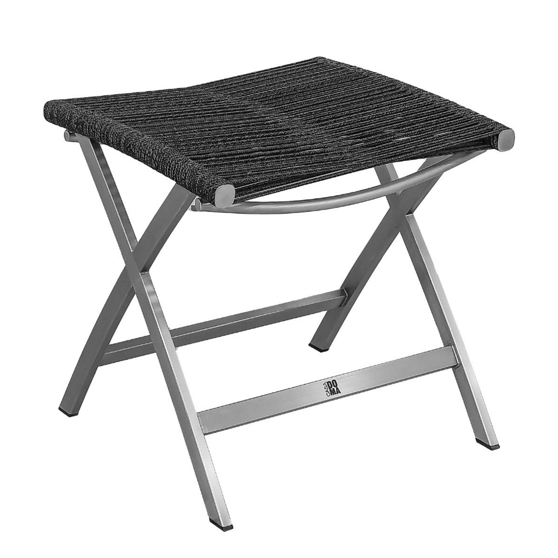 CASA DOMA Gartenlounge-Hocker Mineo, Gartenhocker, Fußhocker, Edelstahl gebürstet, Rope