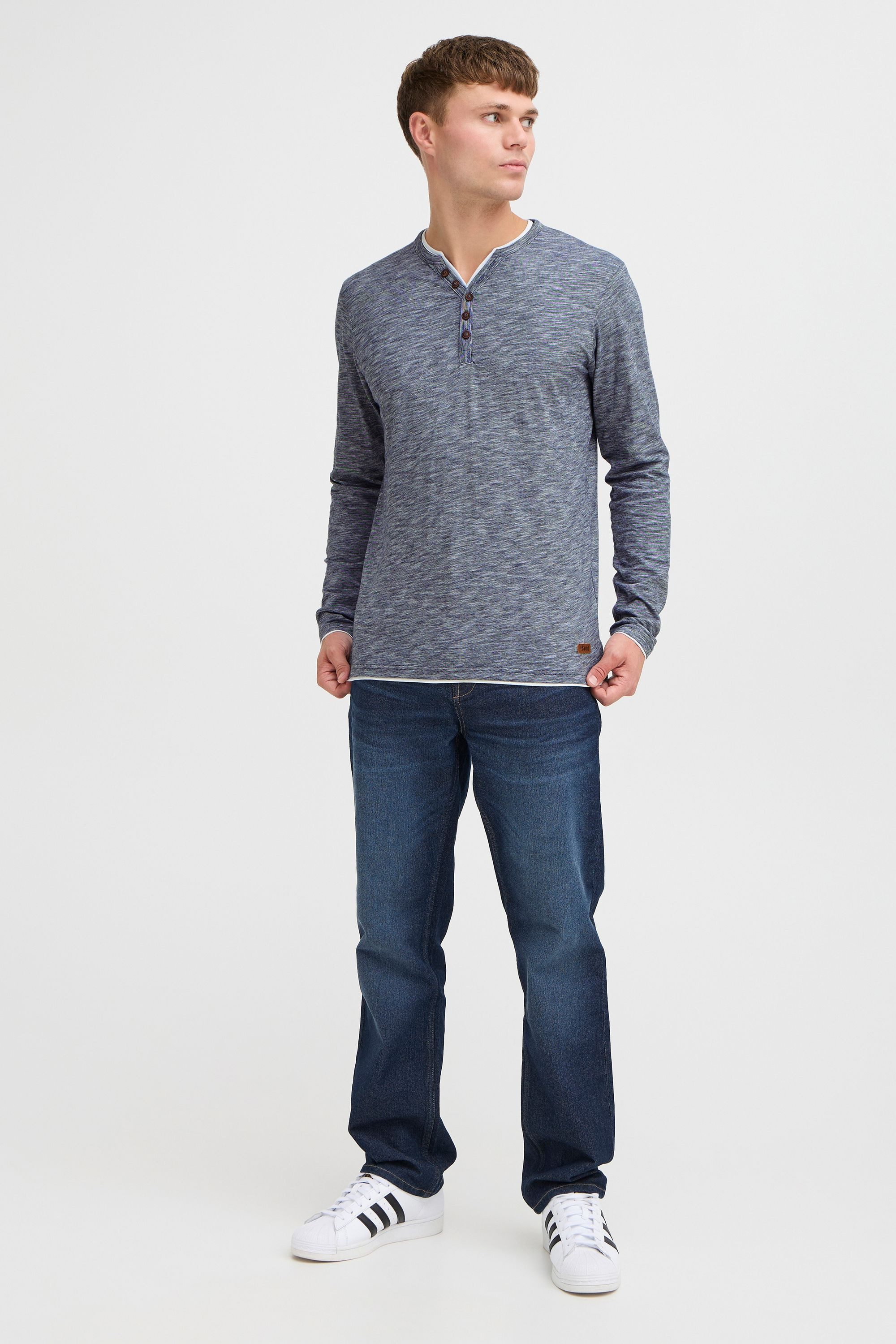 !Solid Longsleeve SDBelagos Langarmshirt im Double-Layer Look