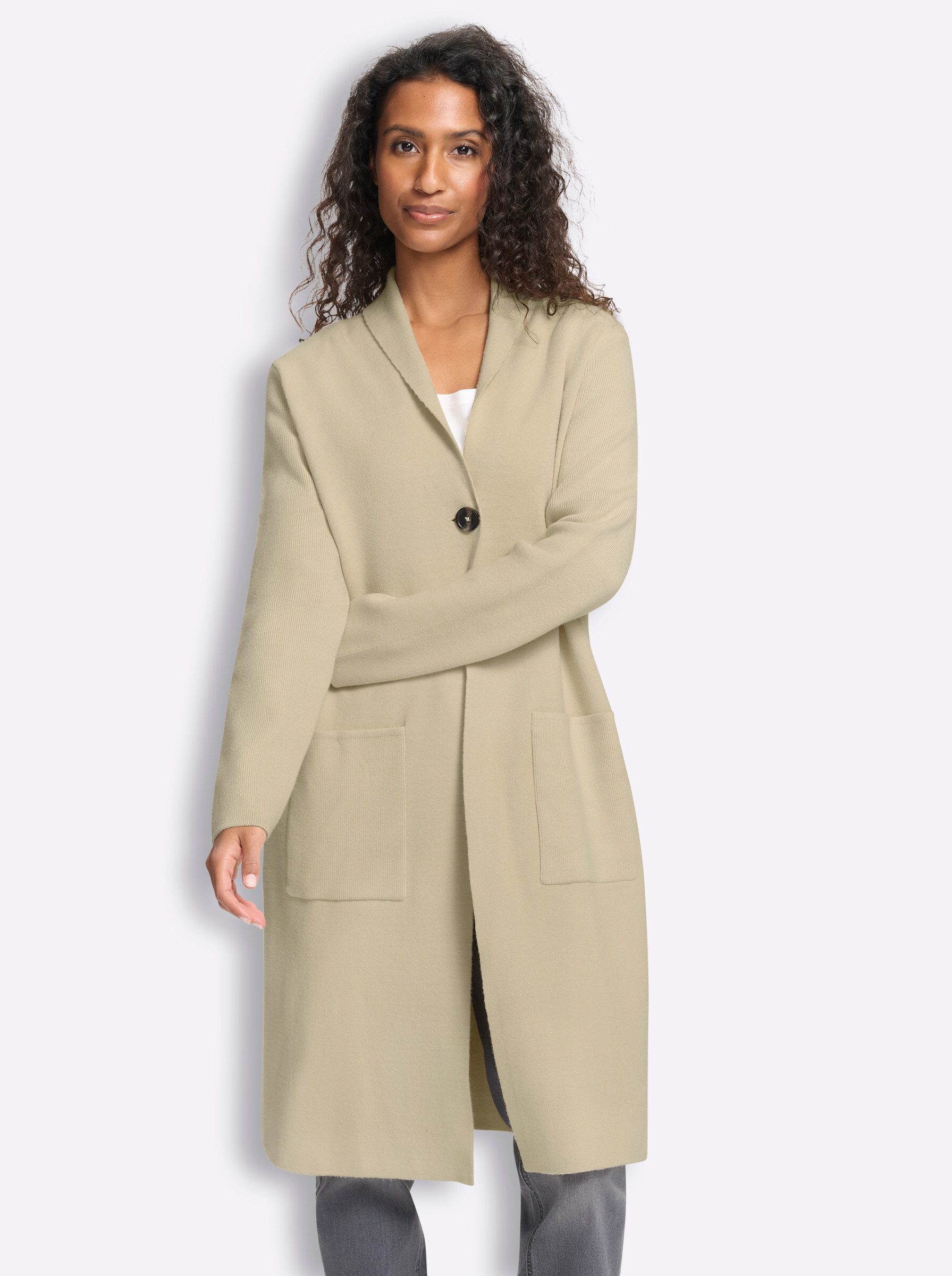 heine Strickjacke Strickjacke Langarm Jacquard, Feinstrick