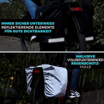MIVELO Fahrradtasche Fahrrad Gepäckträgertasche Doppeltasche 36L inkl. Regenschutzhülle, Recyceltes Polyester