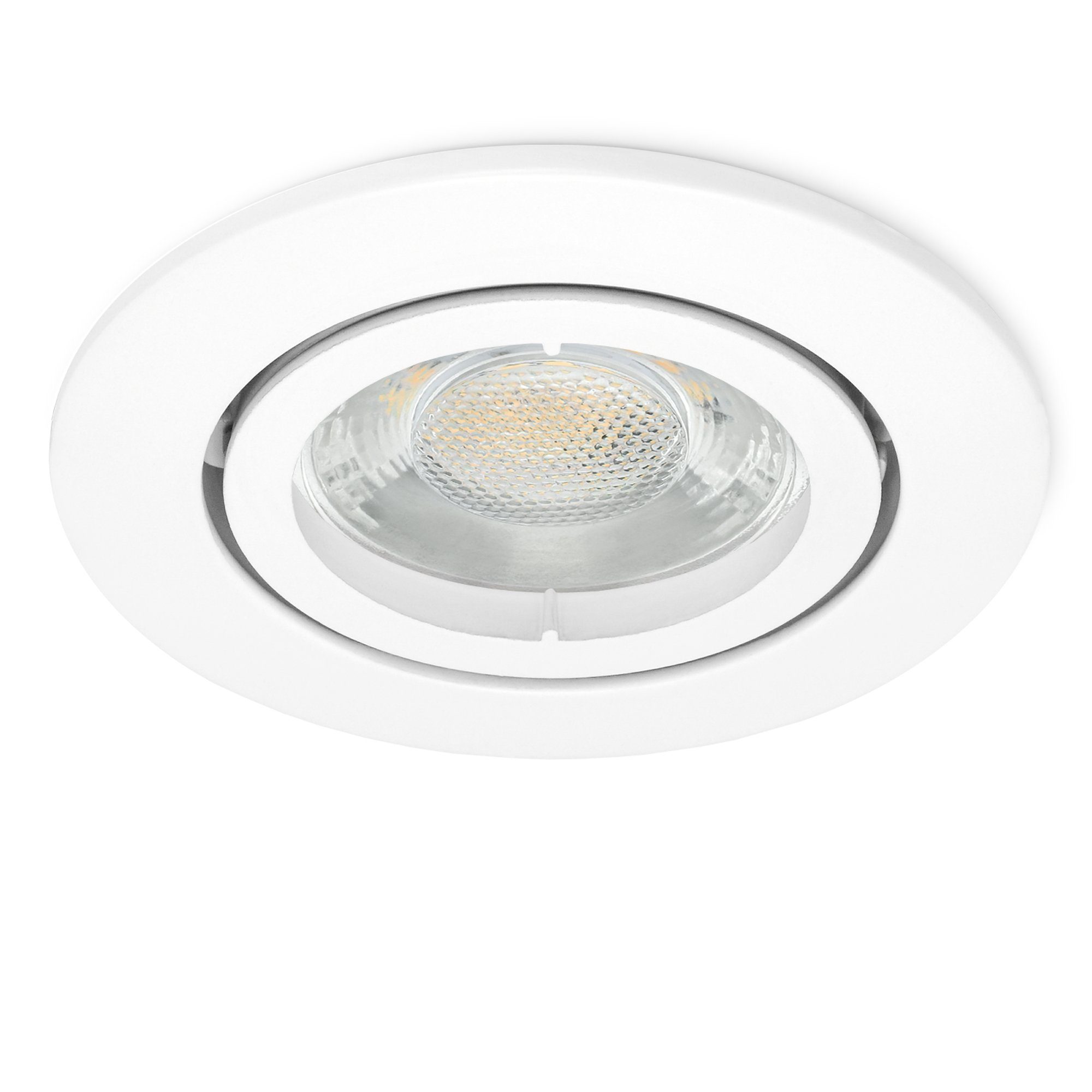 linovum LED Einbaustrahler 10 x Spot inklusive GU10, Leuchtmittel LED Einbaustrahler LED inkl. rund weiss schwenkbar inklusive, Leuchtmittel
