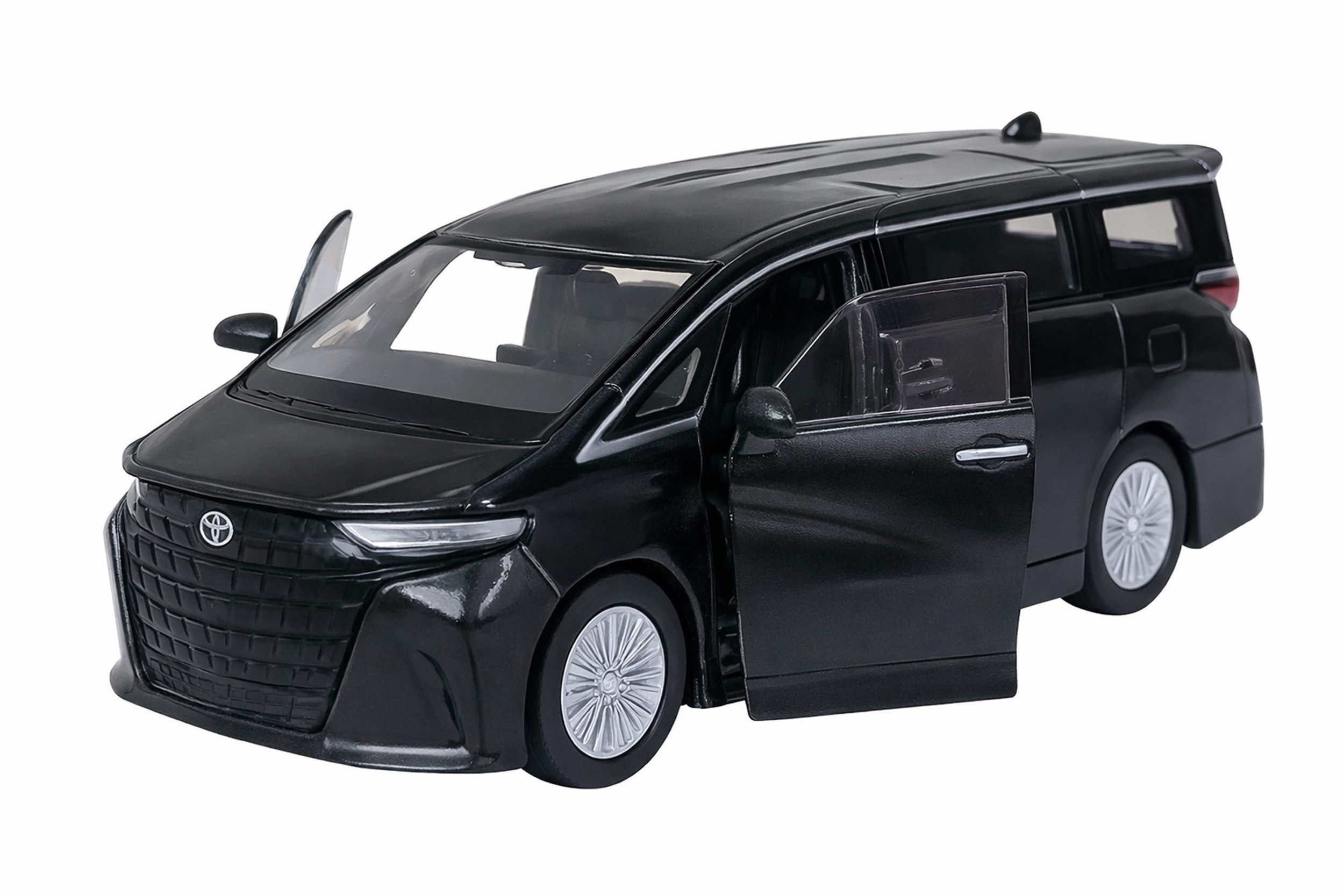 Welly Modellauto Toyota Alphard 2024 Modellauto aus Metall mit Rückzug 29 (Schwarz), Modell Auto Spielzeugauto Spielzeug Kinder Geschenk