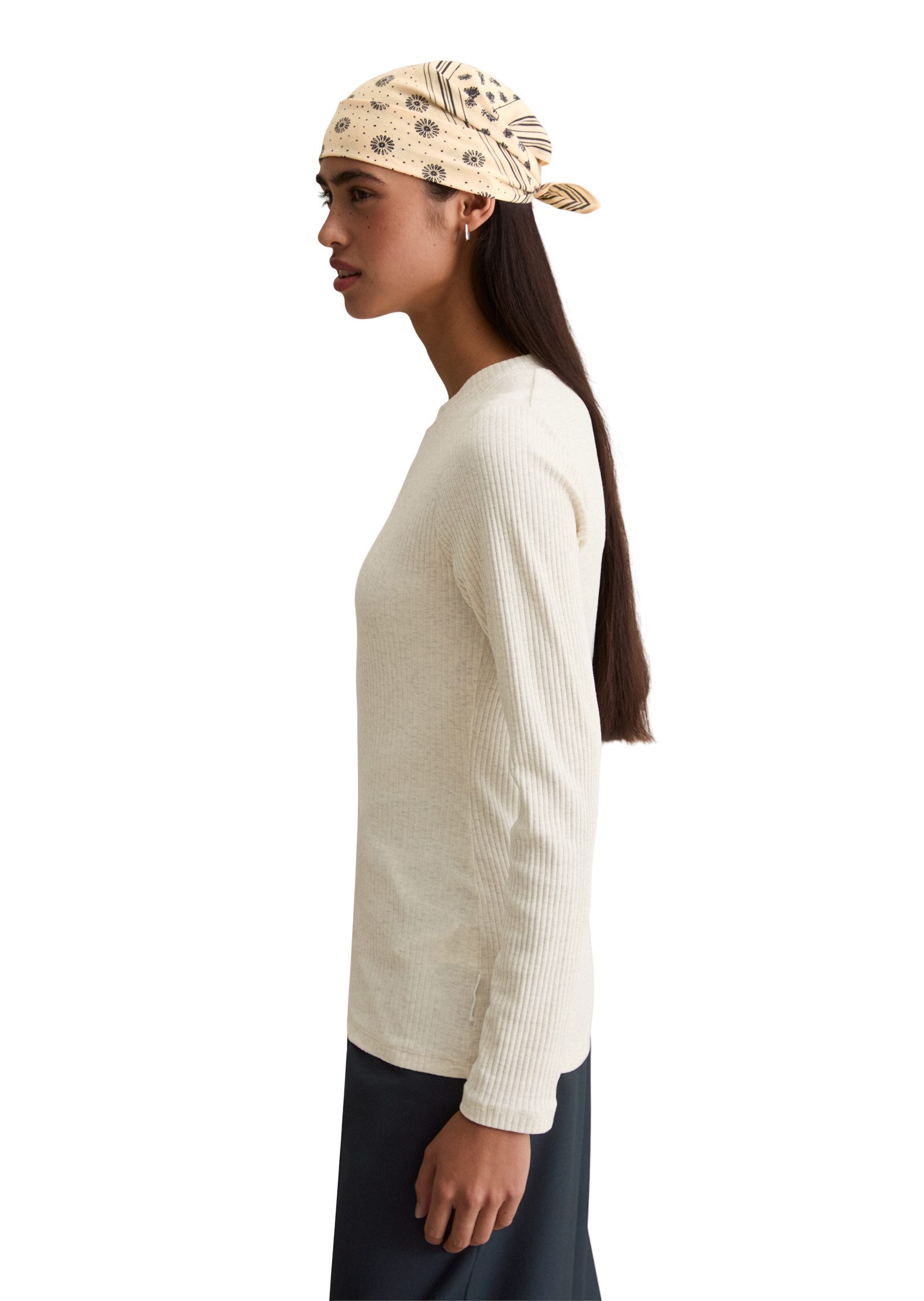 Marc O'Polo DENIM Langarmshirt aus elastischem Bio-Baumwolle-Mix günstig online kaufen