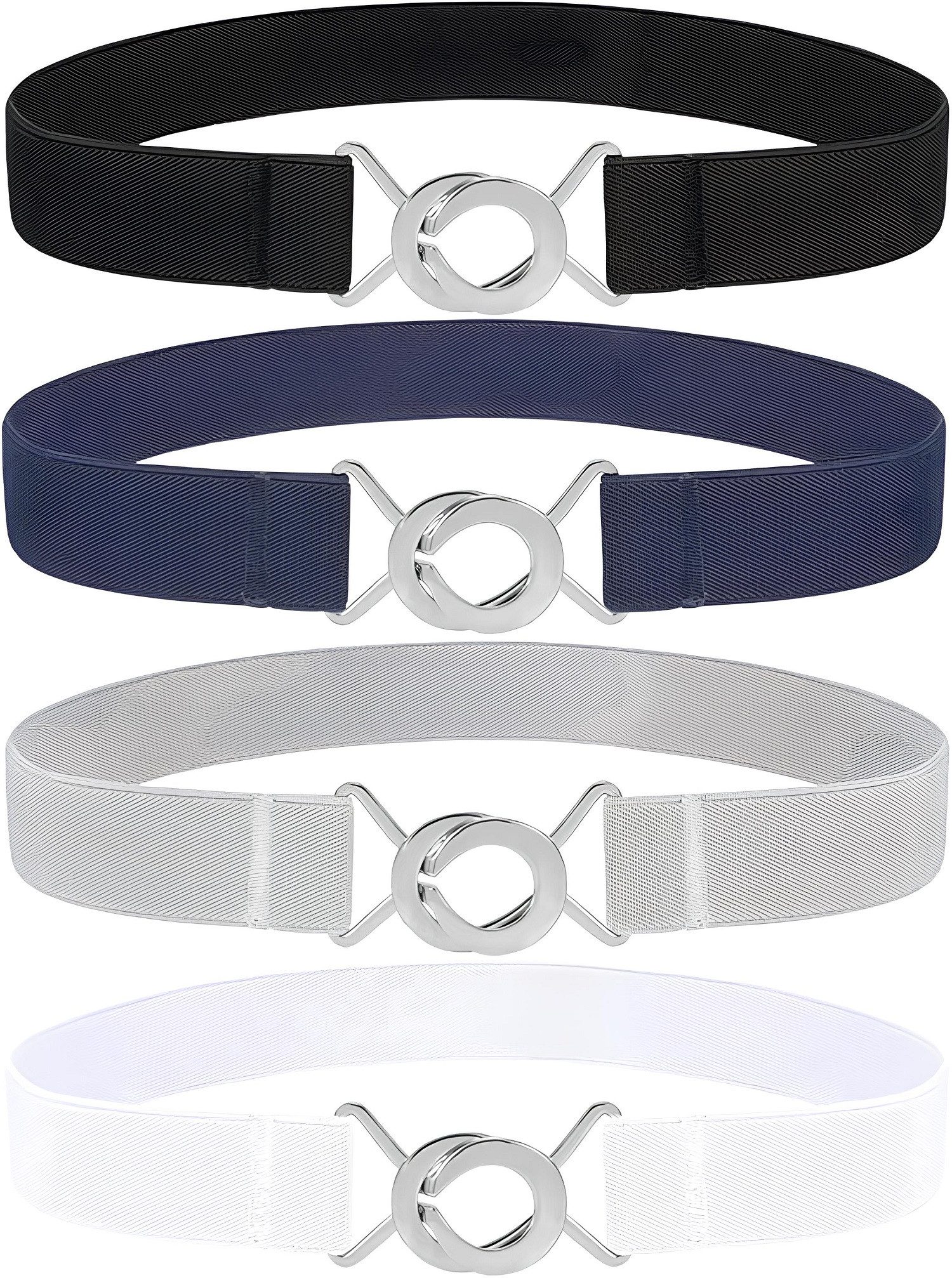 COOL-i ® Taillengürtel 4 Stücke Elastischer Gürtel,Ohne Schnalle Gürtel