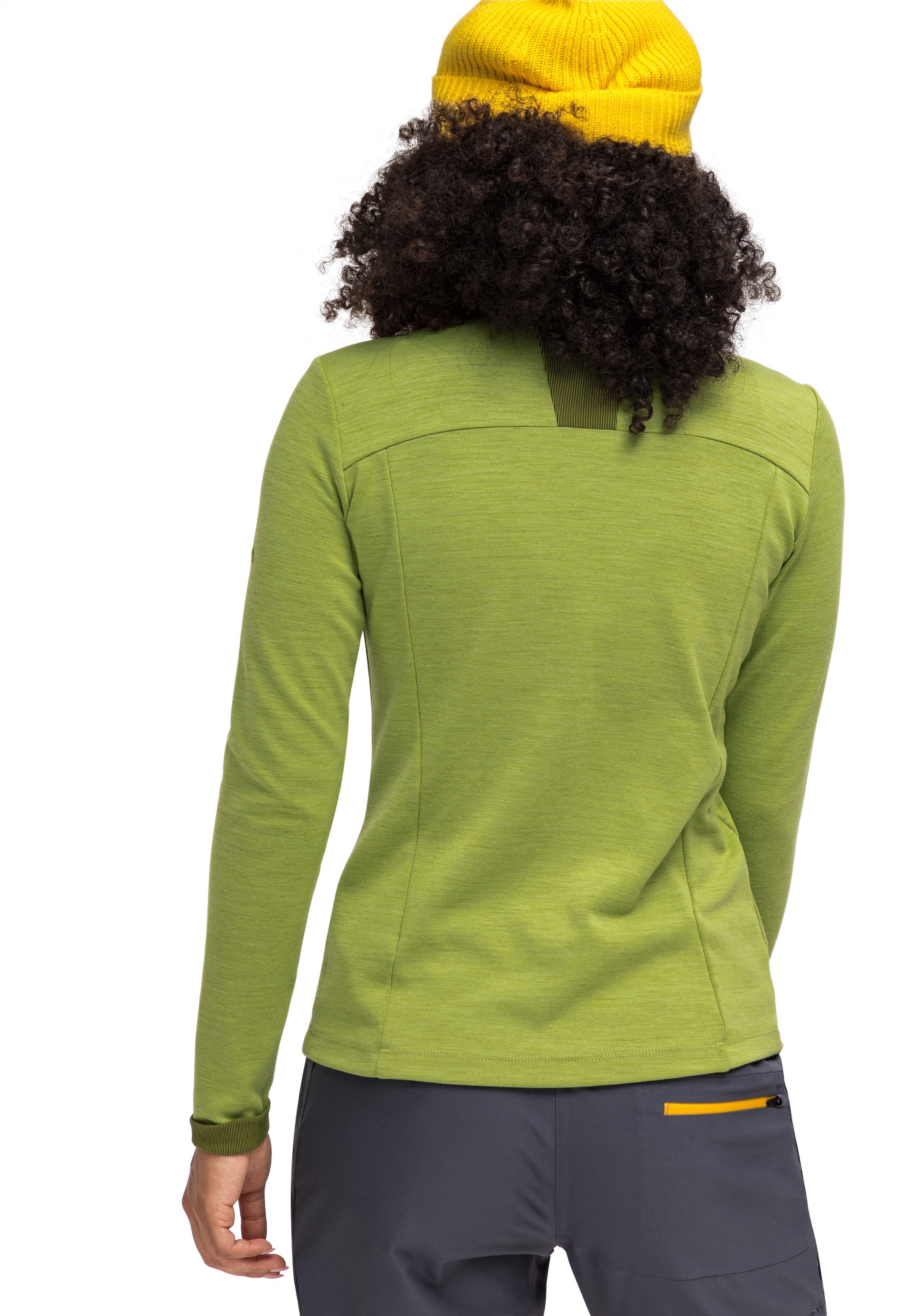 Maier Sports Midlayer-Jacke Outdoor-Aktivitäten maigrün Funktionsshirt für für Damen, ideal W Skutvik