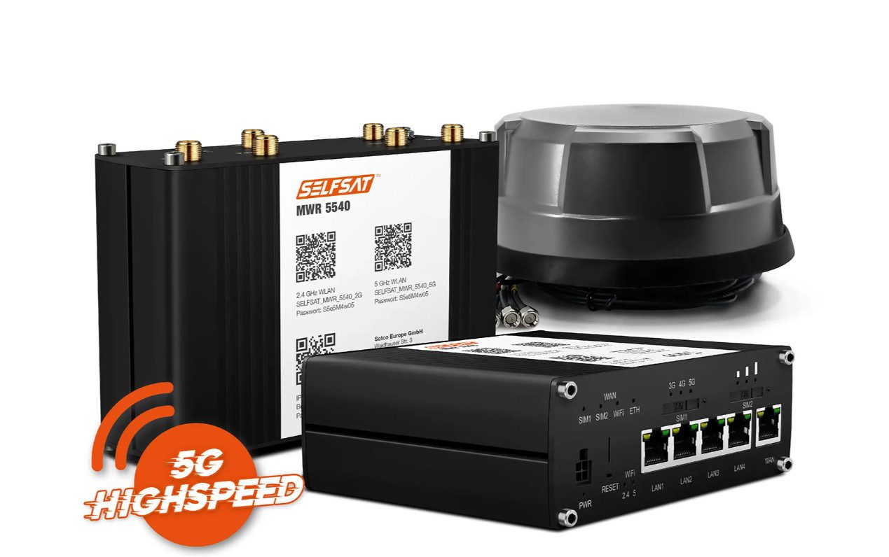 Selfsat SELFSAT MWR 5540 5G Cat 12 WLAN Router bis 2,6 Gbps Mobilfunkantenne