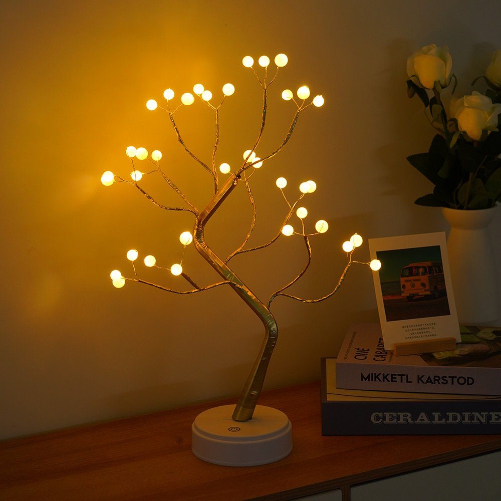 LED Baum Lichter Warmweiß USB Bonsai Baum Licht Verstellbare Äste  Batteriebetrieben Dekobaum Belichtet Kleine Baumbeleuchtung Innen Deko für  Thanksgiving Weihnachten (108 Lampenperlen)
