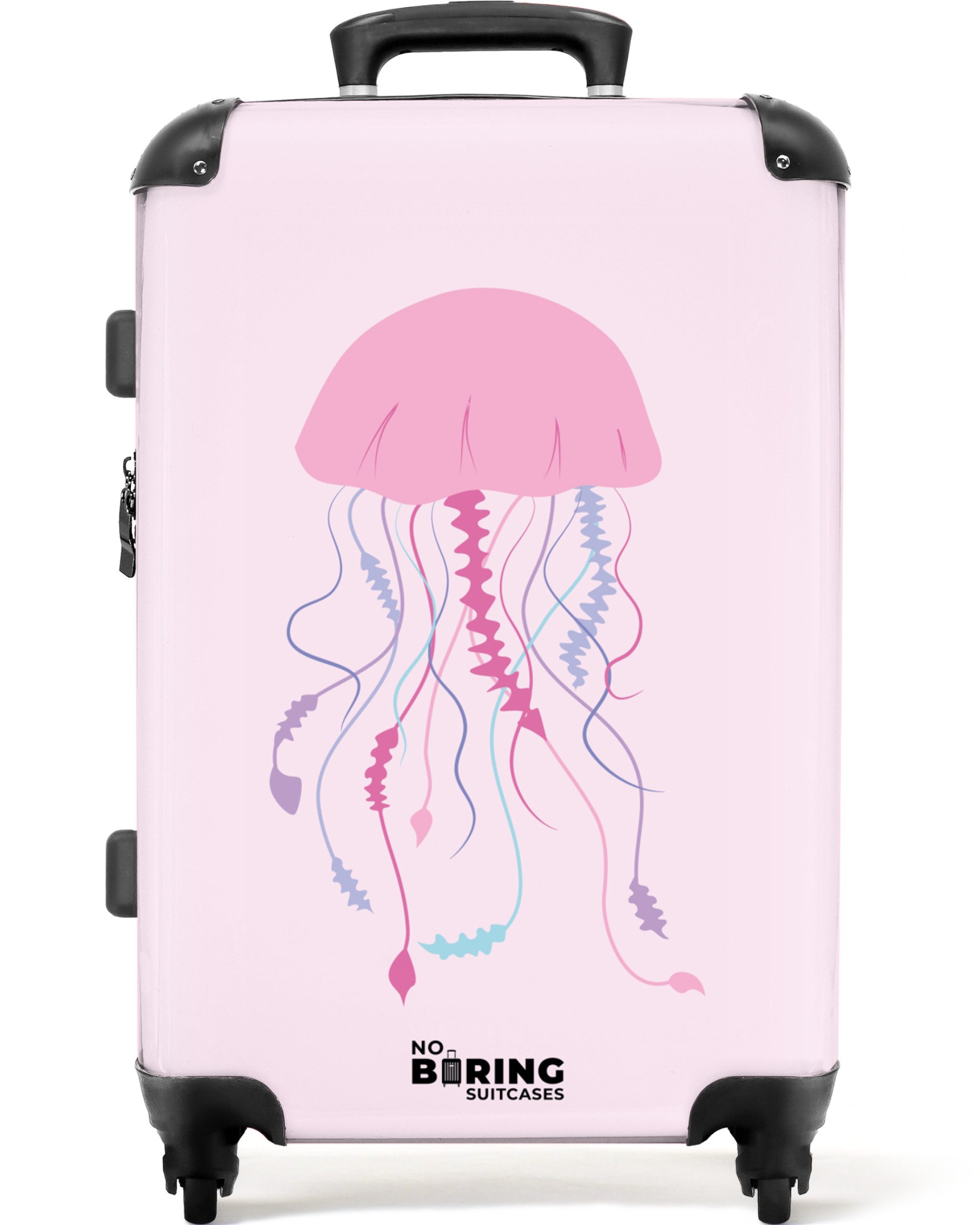 NoBoringSuitcases.com© Hartschalen-Trolley Rosa mit Quallen 67 günstig online kaufen