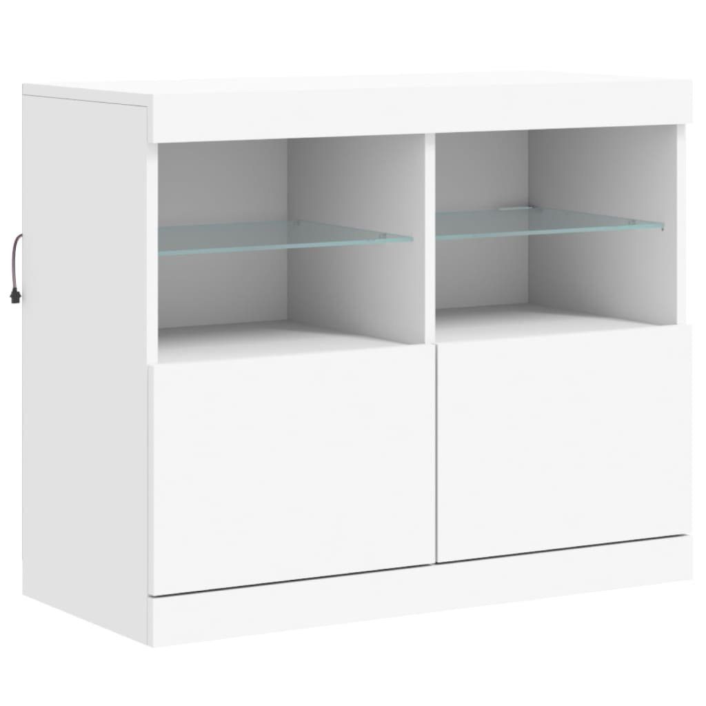 vidaXL Sideboard Sideboard mit LED-Leuchten Weiß günstig online kaufen