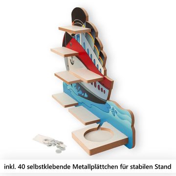 Kreative Feder Kinderregal MUSIKBOX-REGAL Schiff, für TONIE-BOX und TONIES inkl. 40 Metallplättchen