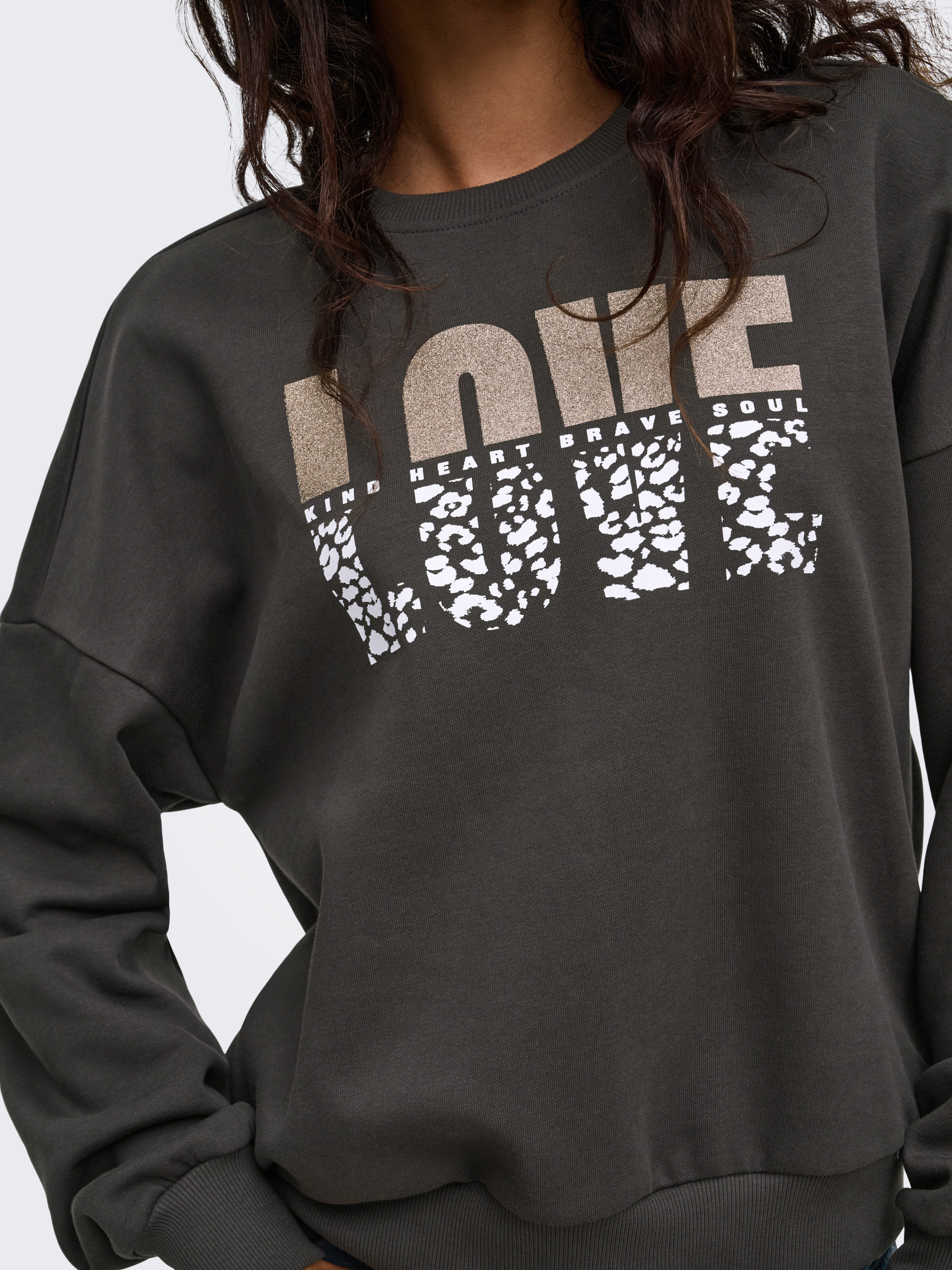 ONLY Sweatshirt ONLTAMMIE L/S LEO PRINT O-NECK SWT Baumwollmischung, regular fit – Bild 3 von 5