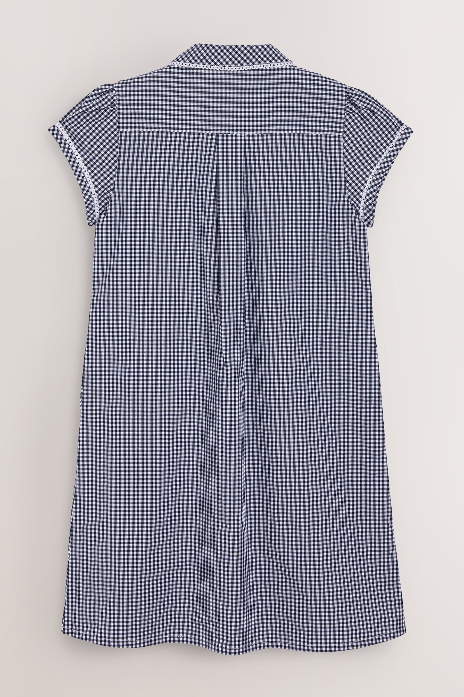 Next Karokleid Kleid mit Vichykaros, Knopfleiste + Spitzenbesatz (1-tlg)