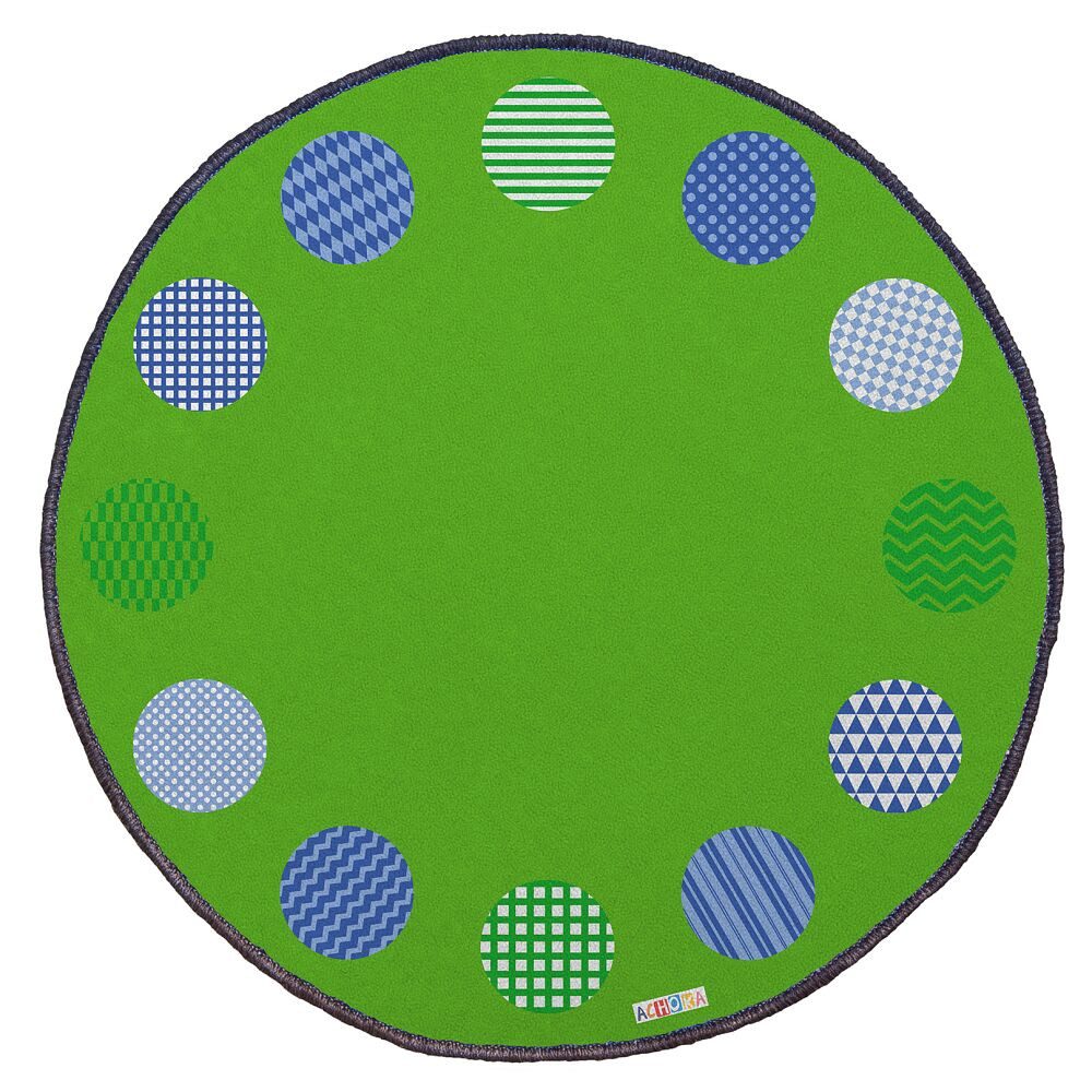 Kinderteppich Spielteppich Morgenkreis, ACHOKA®, Mit zwölf farblich abgesetzten Plätzen