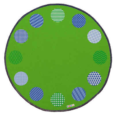 Kinderteppich Spielteppich Morgenkreis, ACHOKA®, Mit zwölf farblich abgesetzten Plätzen