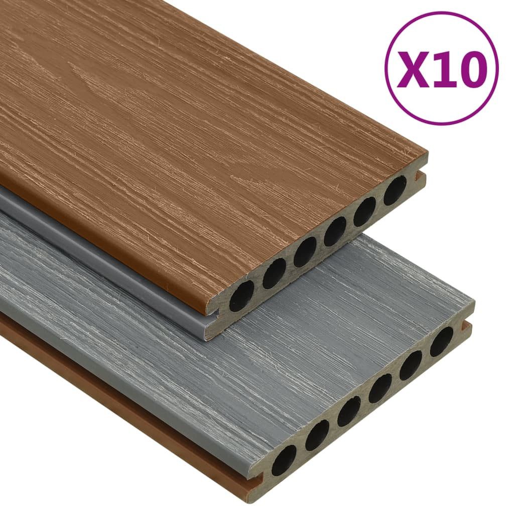 Terrassendielen 25 mÂ² 4 m WPC Terrassendielen mit Zubehör Braun und Grau 25 m² 4 m