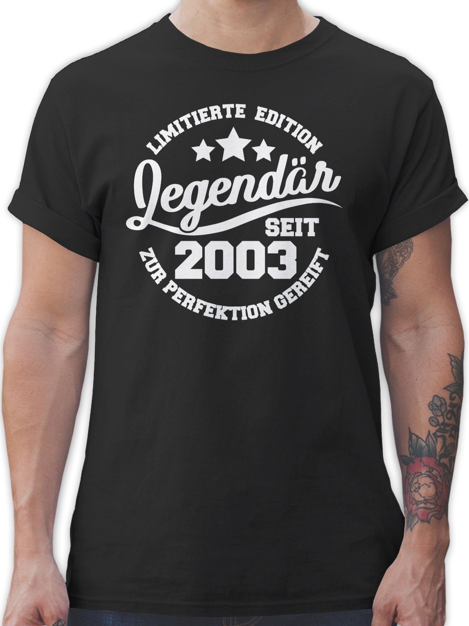 Shirtracer T-Shirt Legendär seit 2003 - weiß 20. Geburtstag 1 Schwarz