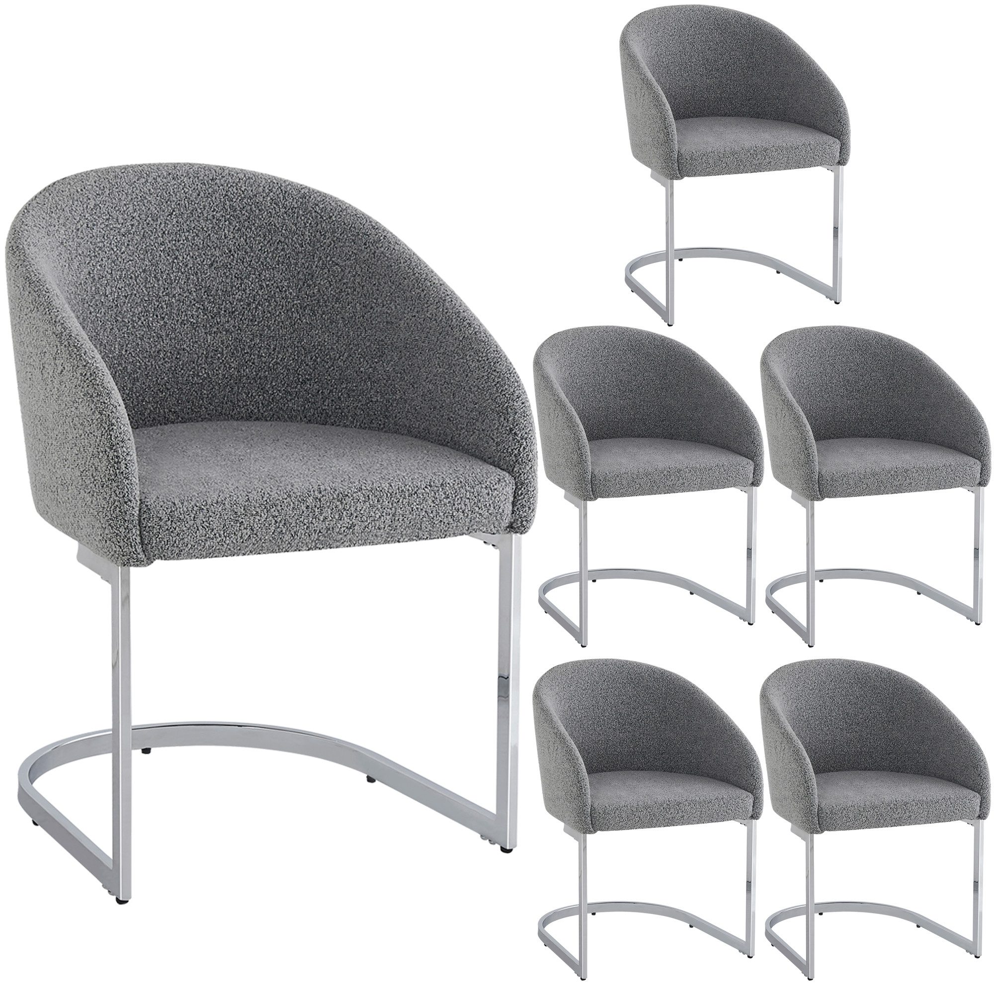 HAUSS SPOLE Esszimmerstuhl 6er Ergonomischer Freischwinger günstig online kaufen