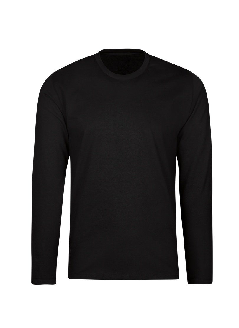 T-Shirt aus TRIGEMA Trigema schwarz Langarmshirt Baumwolle 100%