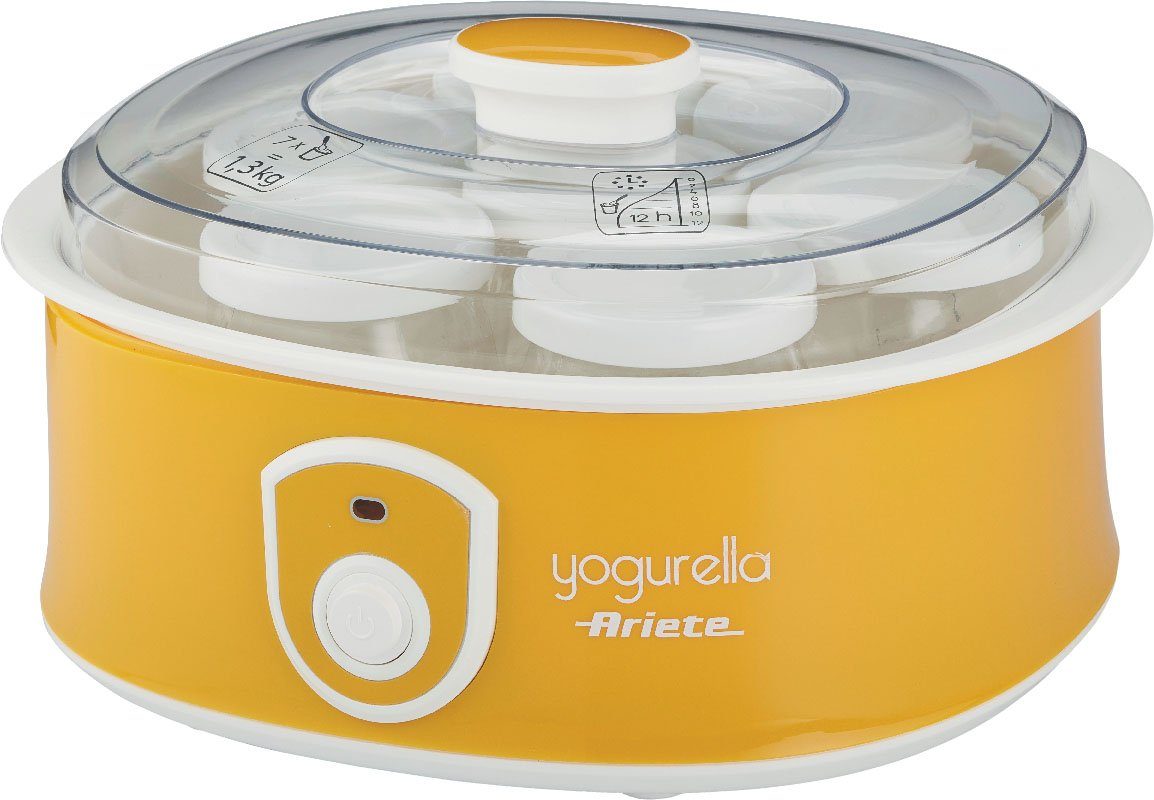 Ariete Joghurtbereiter 617 Yogurella, 6 Portionsbehälter, je 185 ml, mit 7 Portionsgläsern