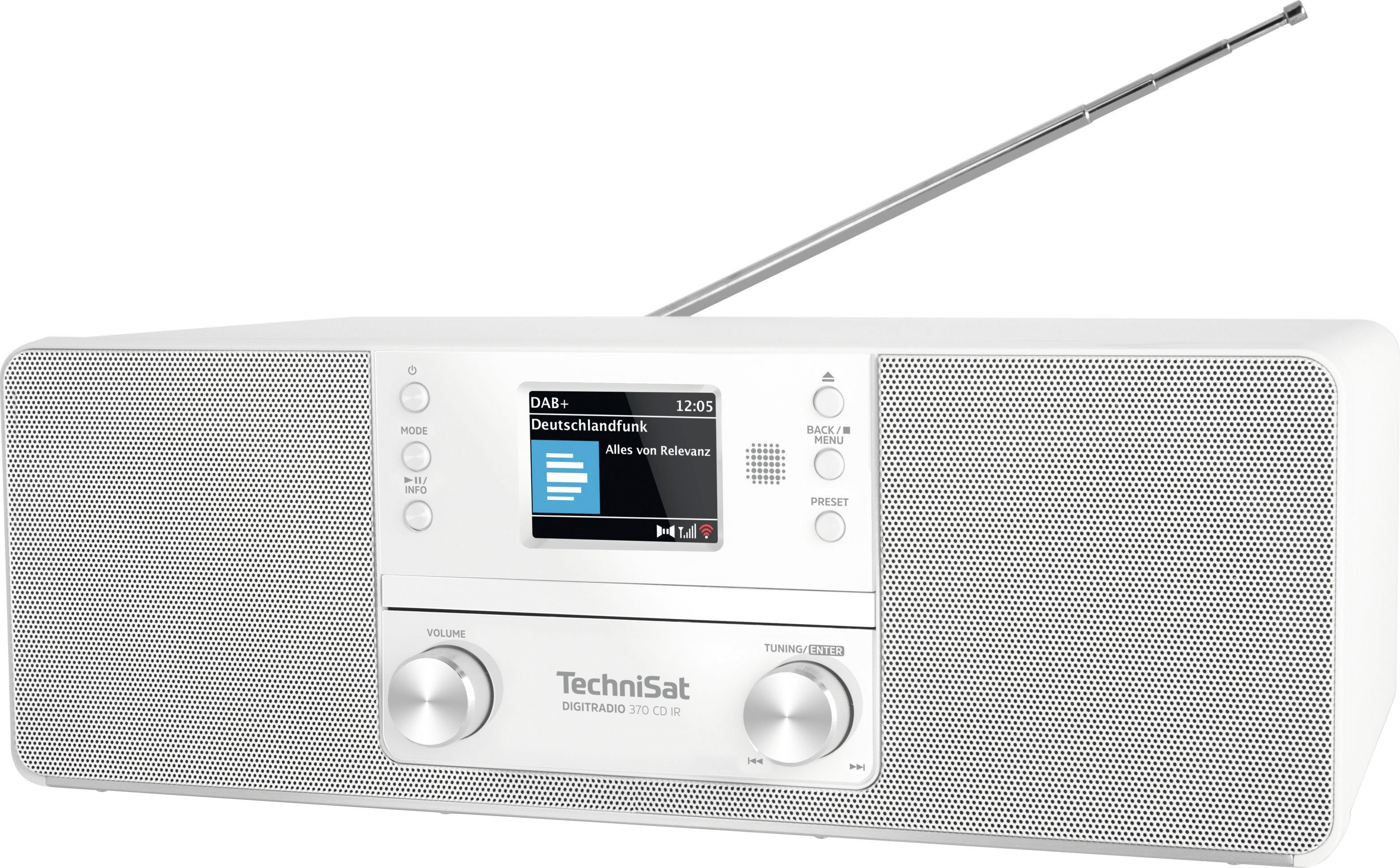 10 IR TechniSat W) UKW Digitalradio RDS, (DAB) weiß 370 (Digitalradio DIGITRADIO (DAB), mit CD