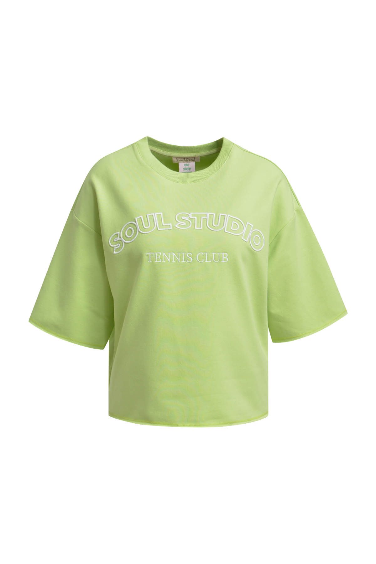Smith & Soul Sweatshirt BOXY CROPPED COLLEGE SWEATSHIRT SHO, SPRING GREEN