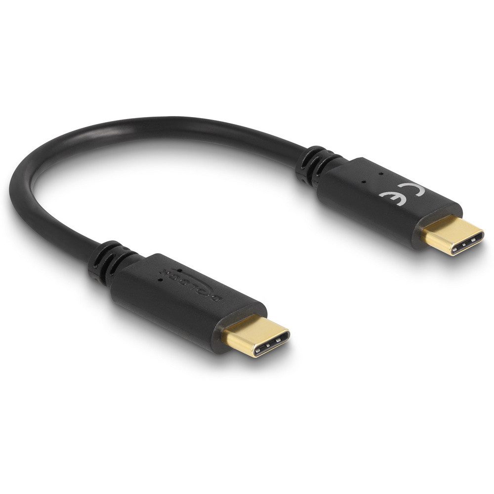 Delock Delock USB-Ladekabel USB-C® Stecker, USB-C® Stecker 0.15 m Schwarz USB-Kabel, (15.00 cm)