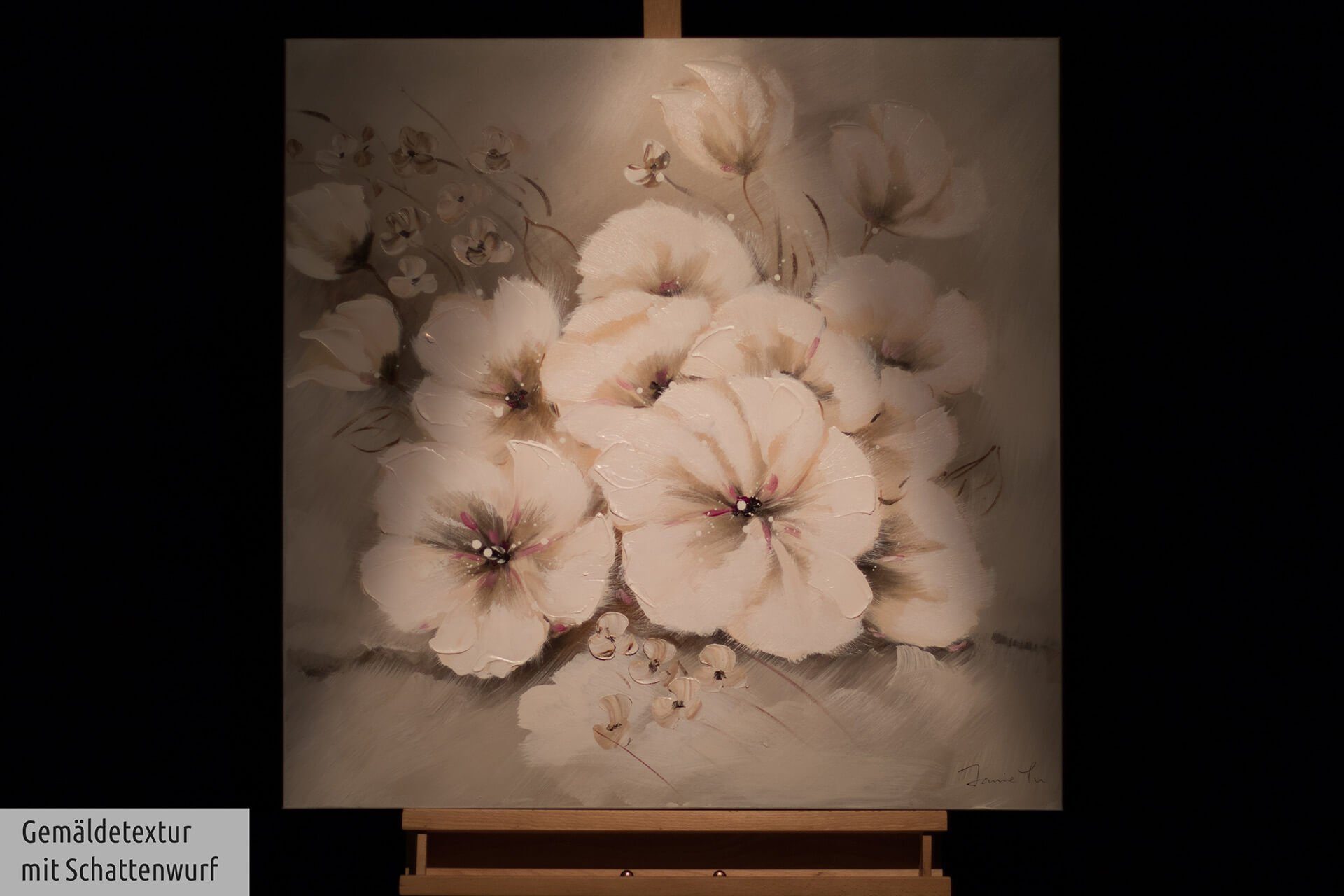 KUNSTLOFT Gemälde Reinheit der Blumen HANDGEMALT 100% Wohnzimmer Leinwandbild cm, Wandbild 80x80