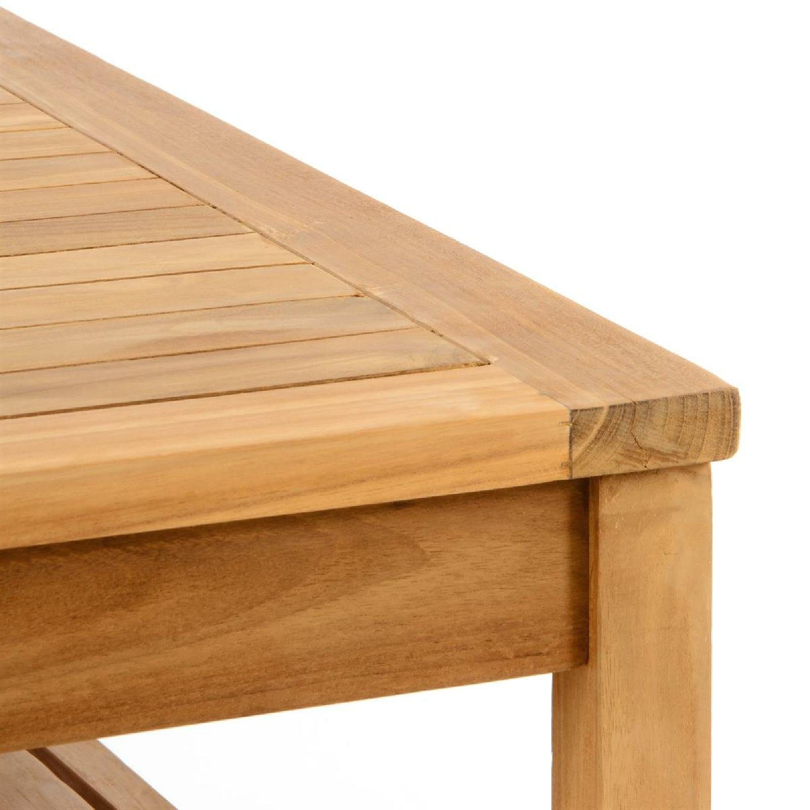 VCM Garten-Essgruppe Gartenmöbel-Set Teak H. 75 x B. 69 x T. 135 cm, (Set, 3-tlg., 1x Tisch 2x Bank)