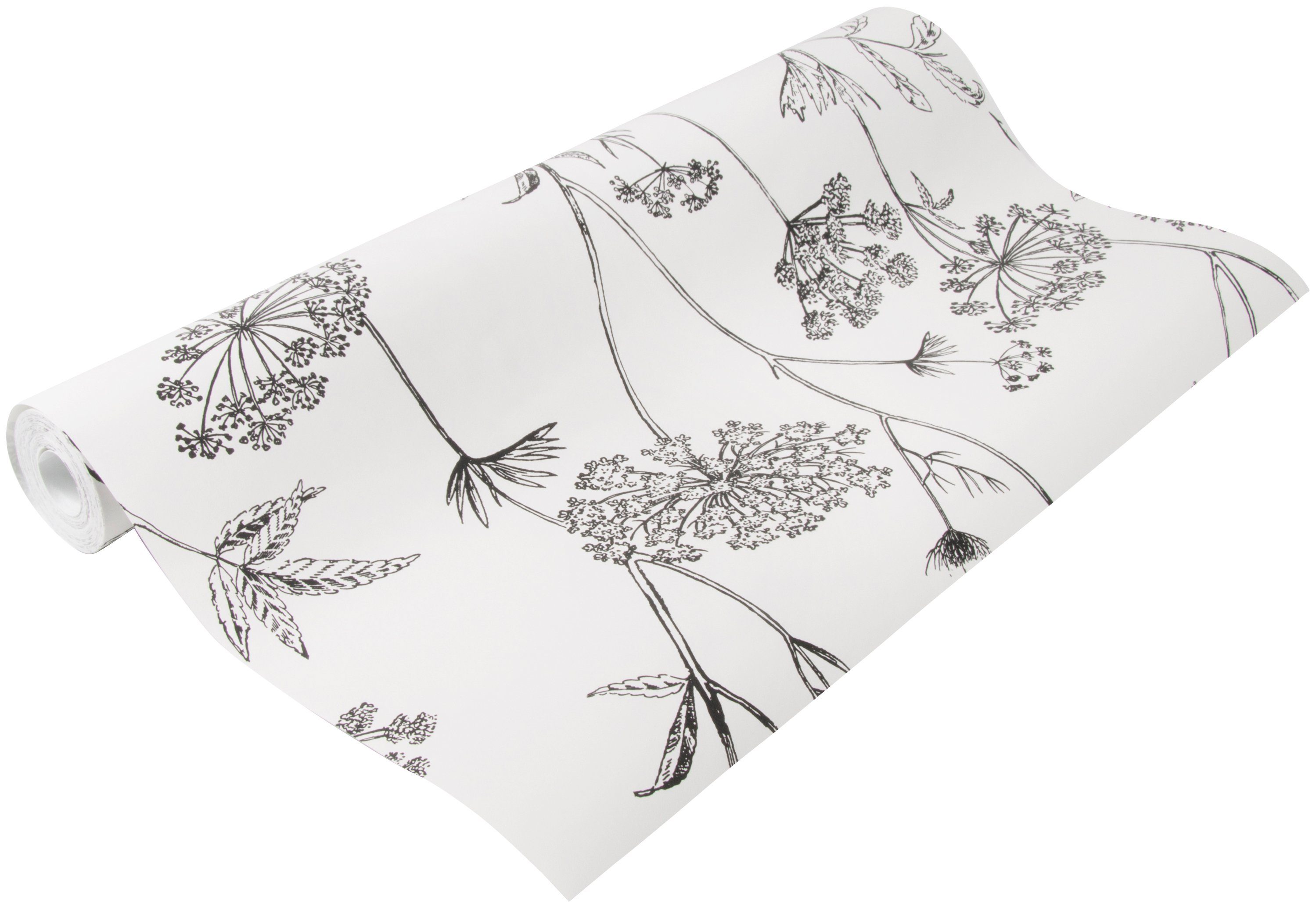 Superfresco Easy Vliestapete Blumen, glatt, geblümt, (1 St), Weiss/Schwarz - 10mx52 cm. € 24,50, (€ 4,62 pro 1 qm).