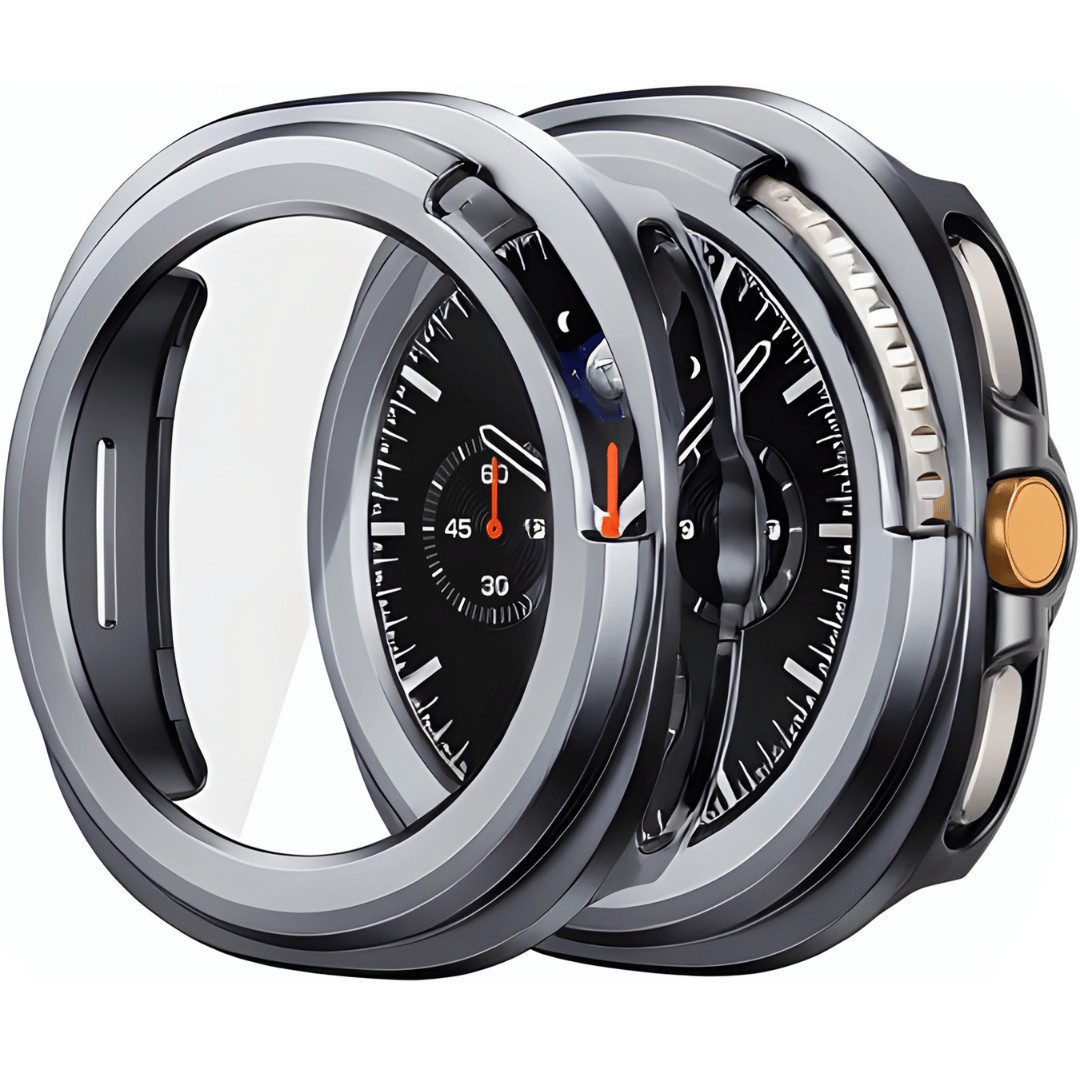 SmartUP Smartwatch-Hülle für Samsung Galaxy Watch 8 46mm Classic Schutzglas Panzerfolie Display, kompletter Rundumschutz
