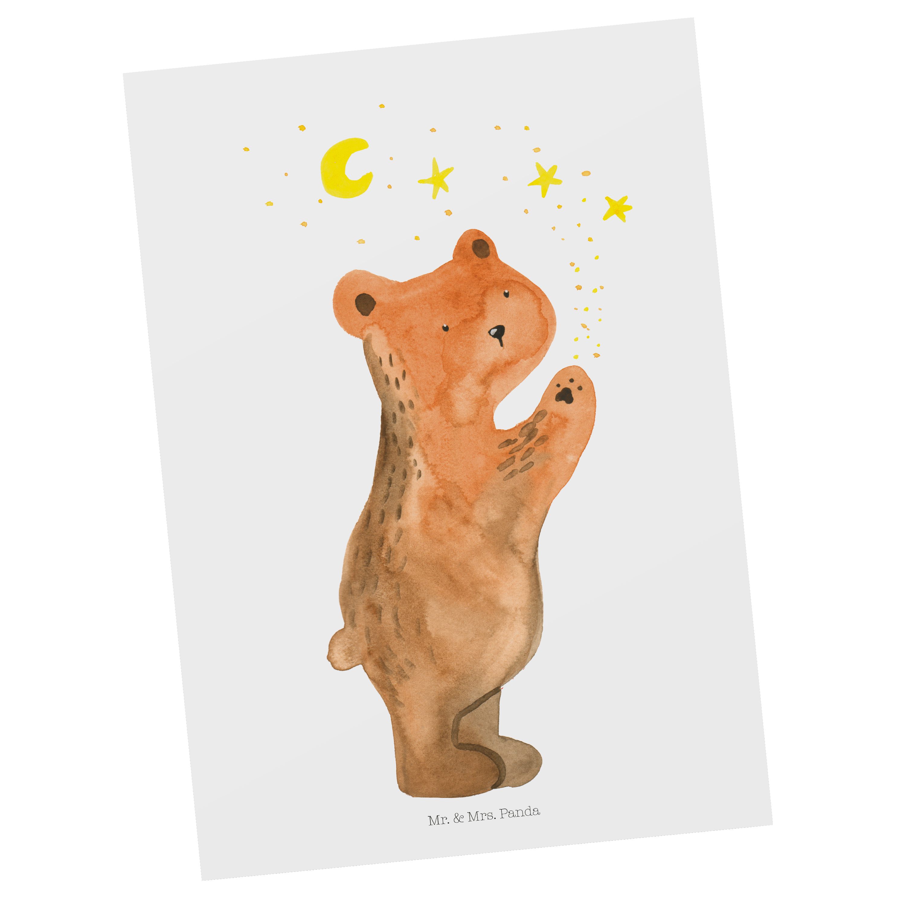 Mr. & Mrs. Panda Postkarte Verliebter Bär - Weiß - Geschenk, Grußkarte, Einladung, Spruch, Teddy