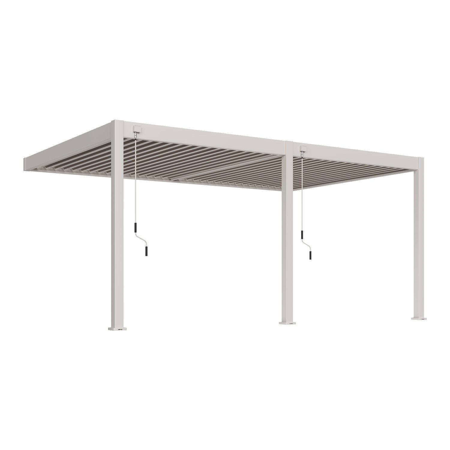 Weide Pergola Deluxe Wand Pavillon Terrassenüberdachung Aluminium 3,6x5,3 M sand, BxTxH: 530x360x255 cm