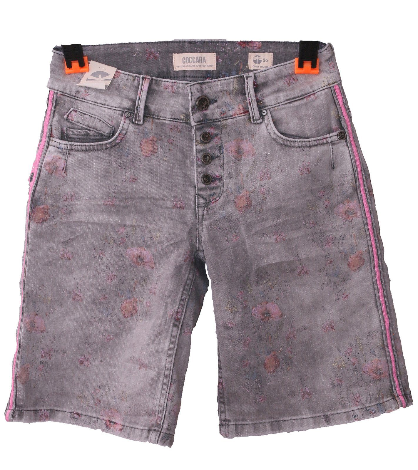 Coccara Bermudas »COCCARA Bermudas trendige Damen Hose Jeans-Shorts mit  Knopfleiste Trend-Shorts Grau« online kaufen | OTTO