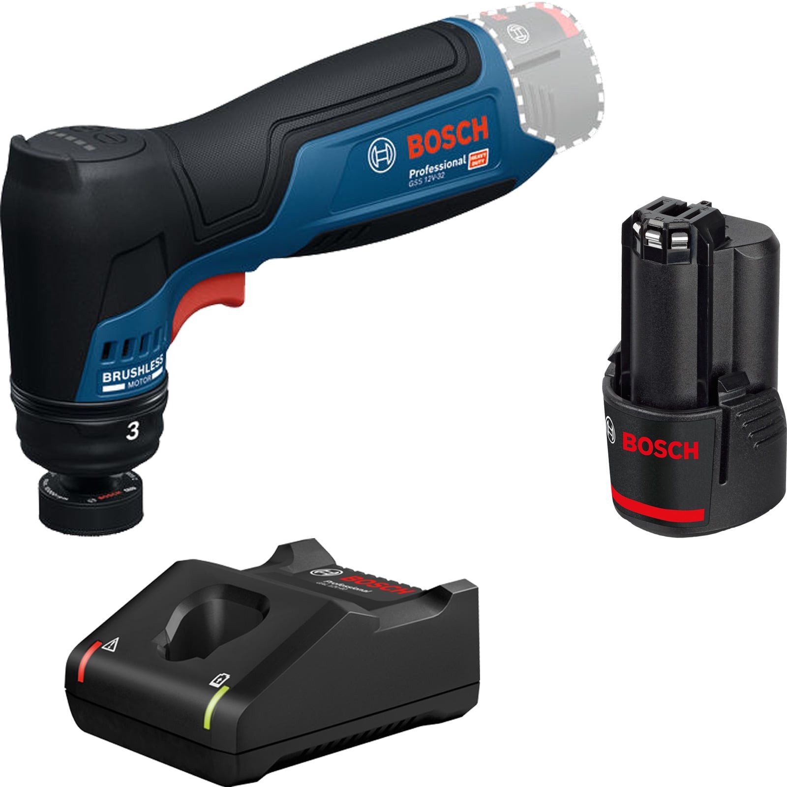 BOSCH Akku-Schwingschleifer Bosch Akku-Schwingschleifer GSS 12V-32 / 1x 2,0 Ah + Ladegerät GAL 12V