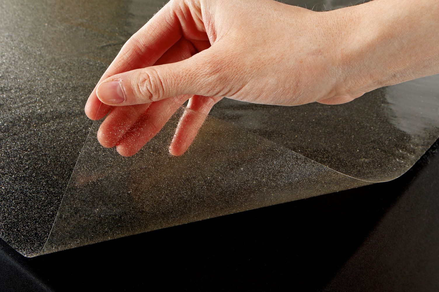 Peyer Syntex Tischdecke Glasklarschutzfolien mit Glitter, mit Metallic-Farbpigmenten, Metallic-Farbpigmente