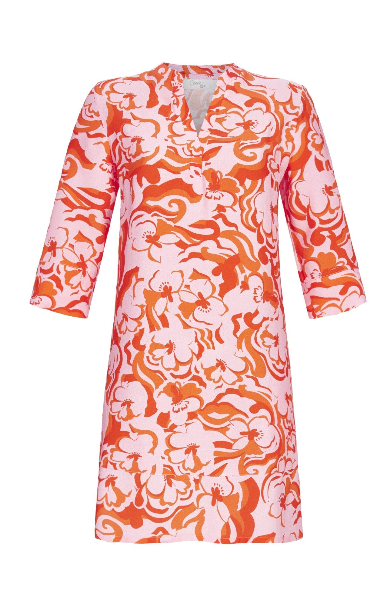 Chérie Line Tunika Kleid mit 3/4 Arm Kleid im Tunika-Stil mit 3/4 Arm günstig online kaufen