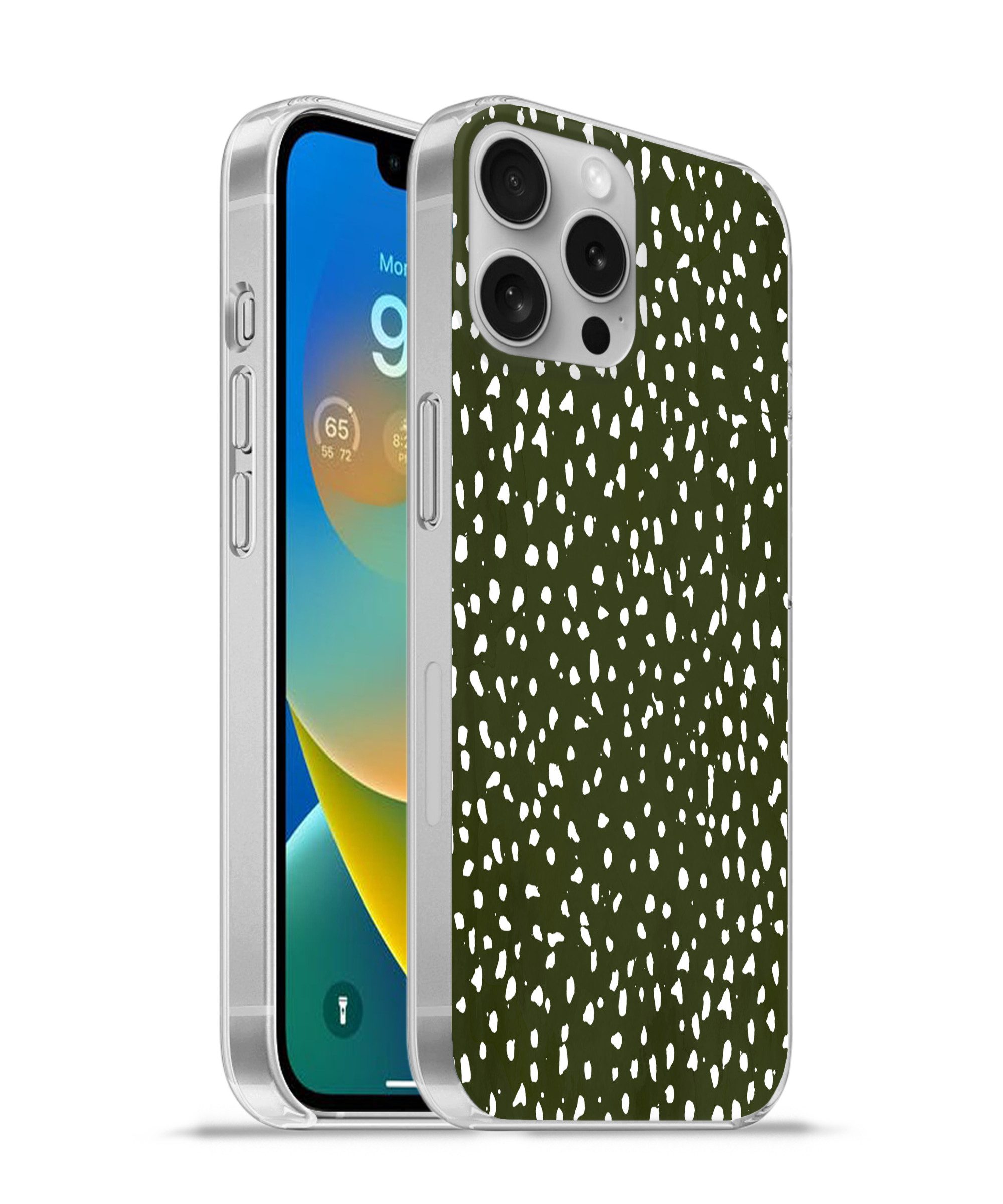 Handyhülle für Apple iPhone 16 Pro Max Polka dots - Weiß - Schwarz