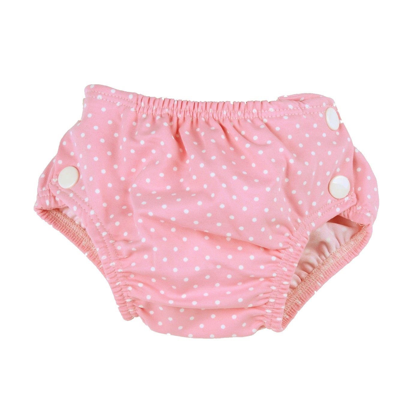 Popolini Badehose UV Baby Badewindel Aquawindel waschbar Pünktchen Rosa - S (3-9kg)