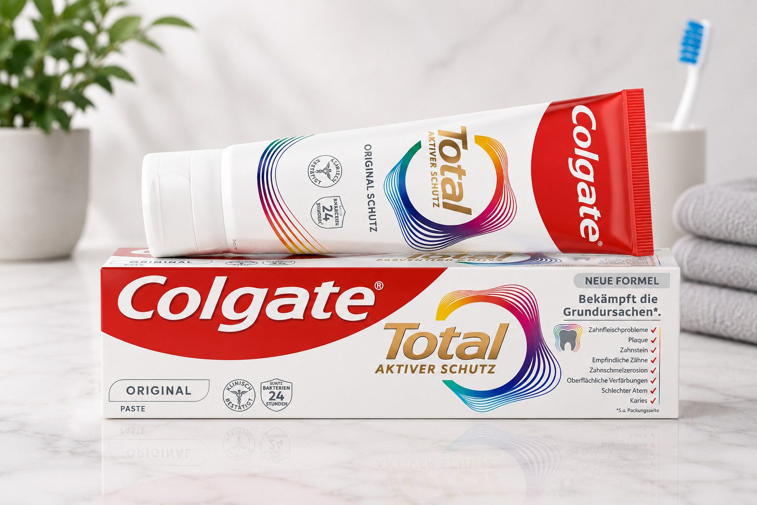 Colgate Zahnpasta Colgate Zahnpasta Total Aktiver Schutz, Original, 75 ml