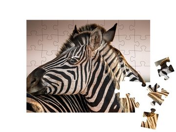 puzzleYOU Puzzle Vertraute Zebraherde, 48 Puzzleteile, puzzleYOU-Kollektionen Zebras, Tiere in Savanne & Wüste