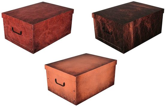 Kreher Aufbewahrungsbox »Leather« (Set, 3 Stück)