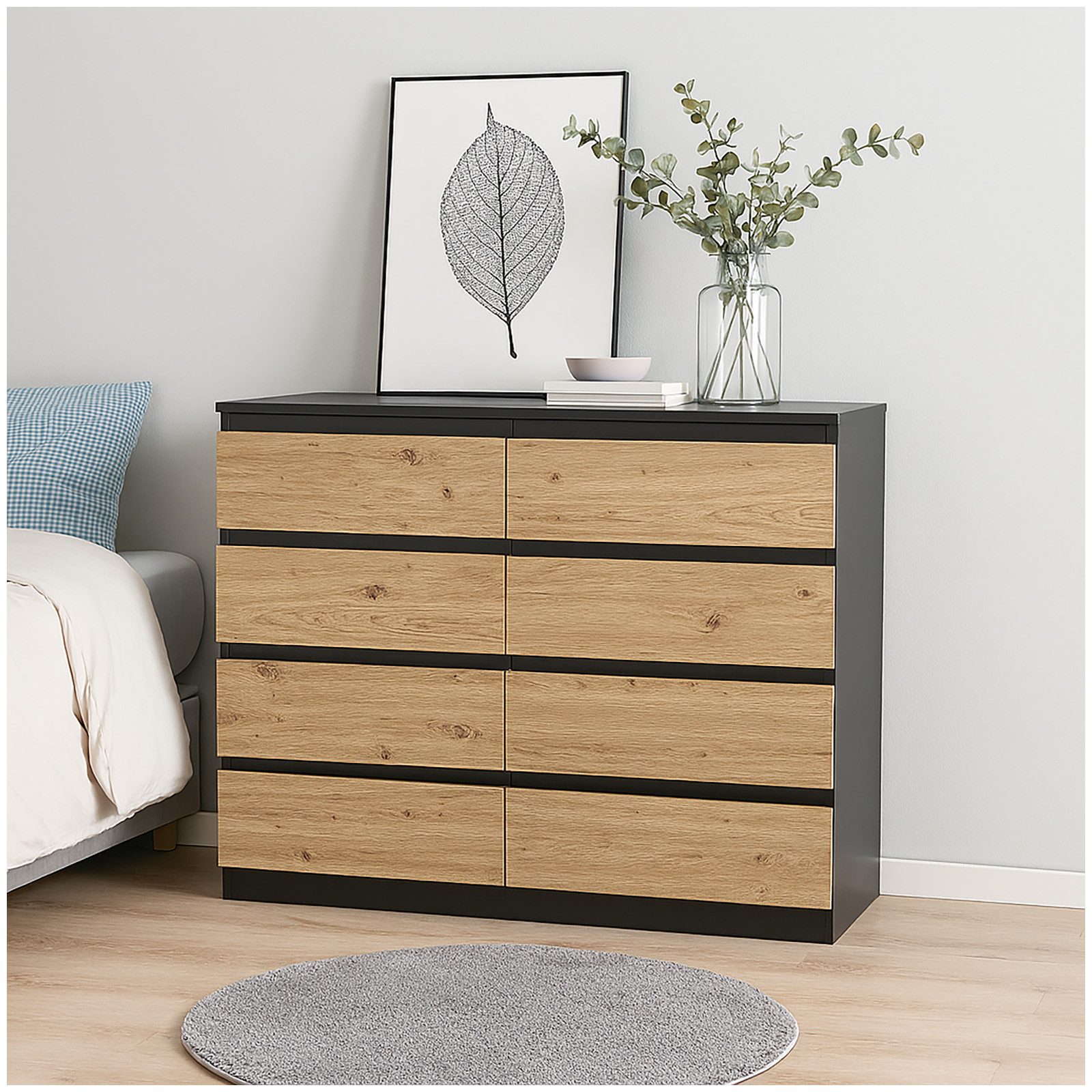 HTI-Living Sideboard Moderne Kommode mit 8 grifflosen Schubladen (Stück, 1 günstig online kaufen