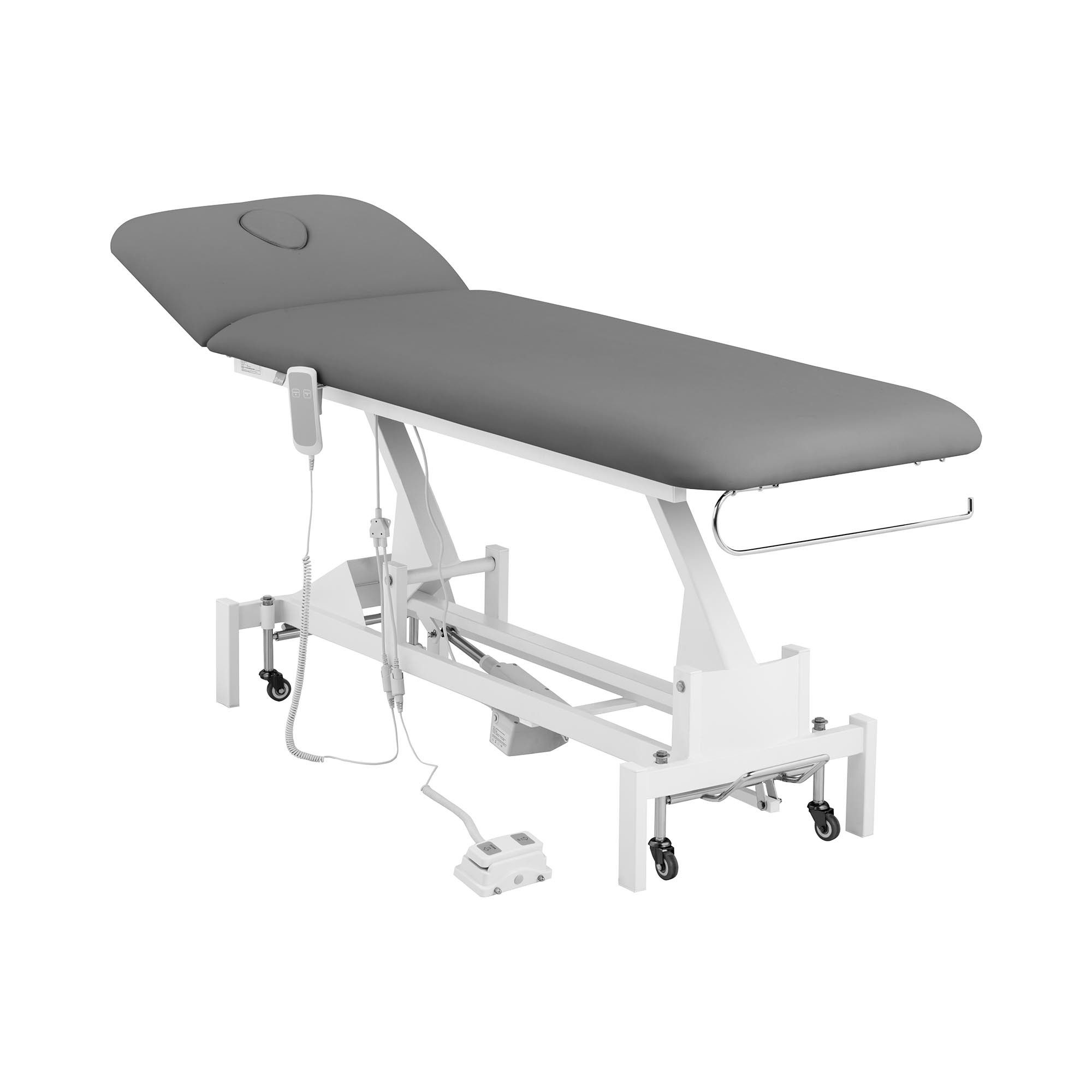 Physa Massageliege elektrisch Massagebank Therapieliege Massagetisch 200kg Grau/Weiß, Grau, Weiß