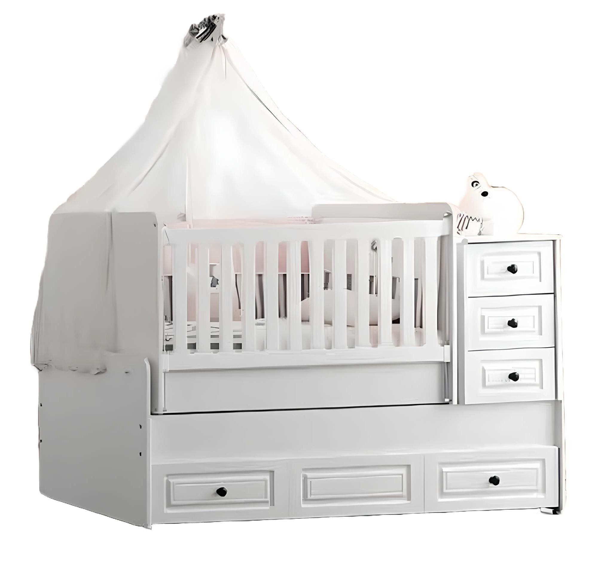 Xlmoebel Kinderbett Neues elegantes Holzbett für das Kinderzimmer in luxuriösem Weiß (1-tlg., Bett), Hergestellt in Europa