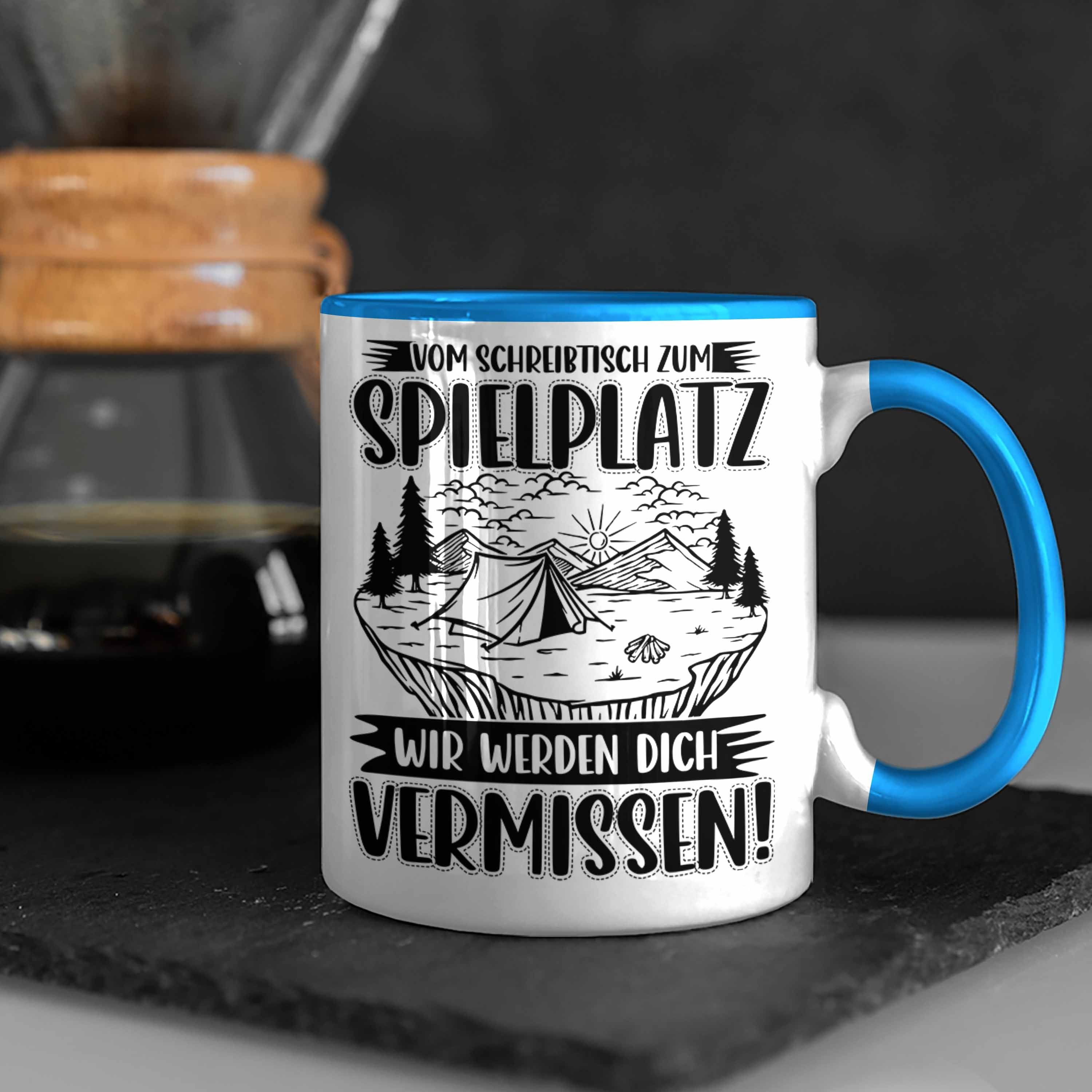 Trendation Tasse Mutterschutz Tasse Blau Geschenk Kaffeetasse Mutterschutz Kollegi Abschied