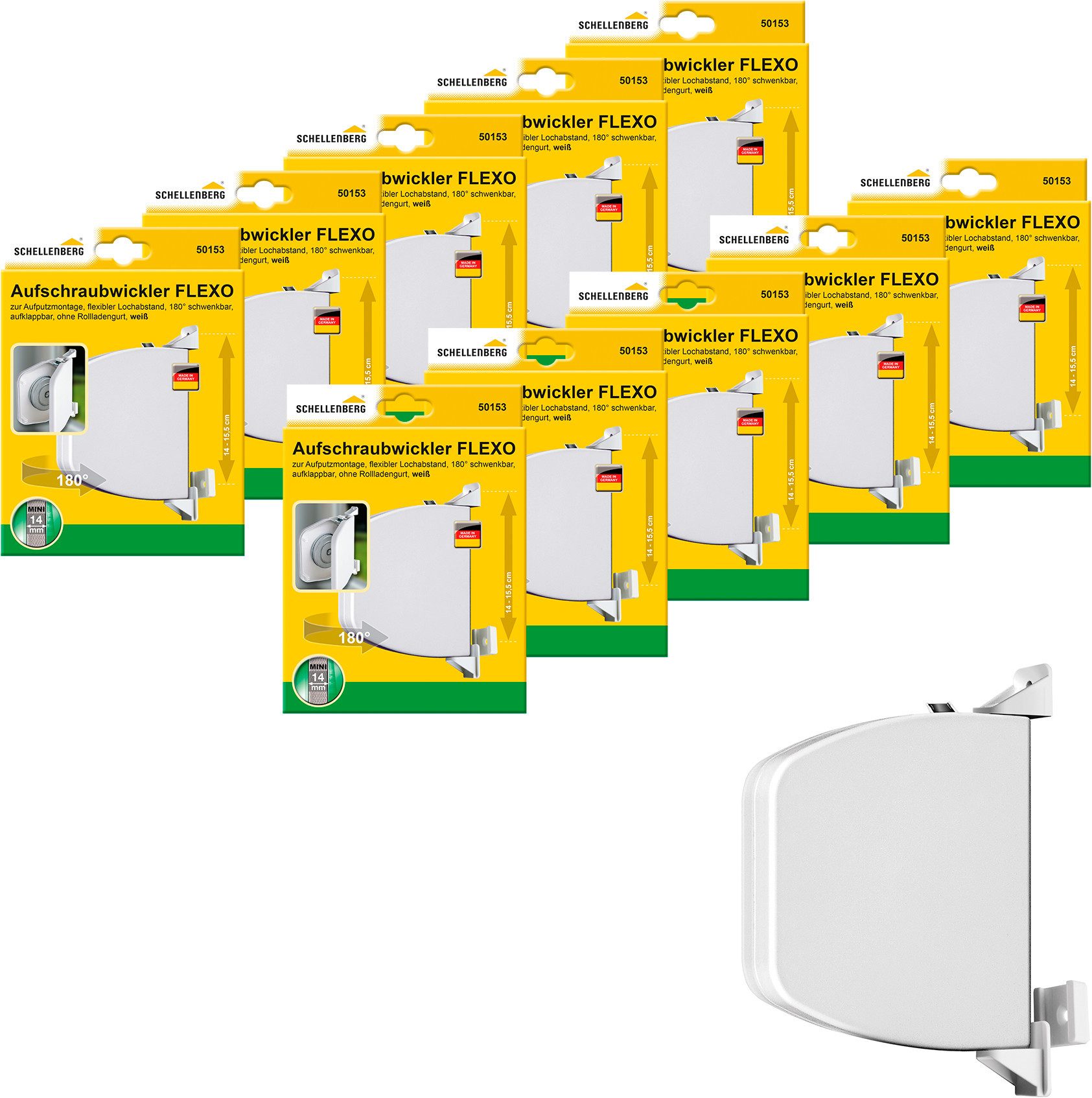 SCHELLENBERG Aufputz-Gurtwickler Aufschraubwickler Flexo Mini, Set, 10-tlg. günstig online kaufen