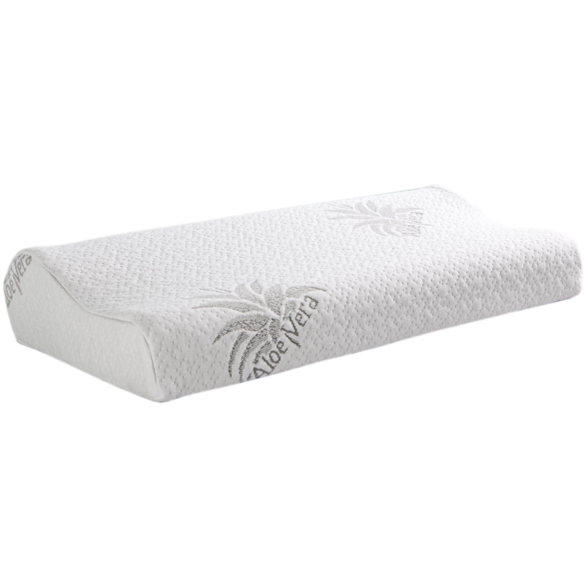 Bestlivings Nackenstützkissen, Bezug: Polyester mit Aloe Vera Veredelung, Gesundheitskissen (60cm x 30cm x 10/7cm), mit Memory-Effekt
