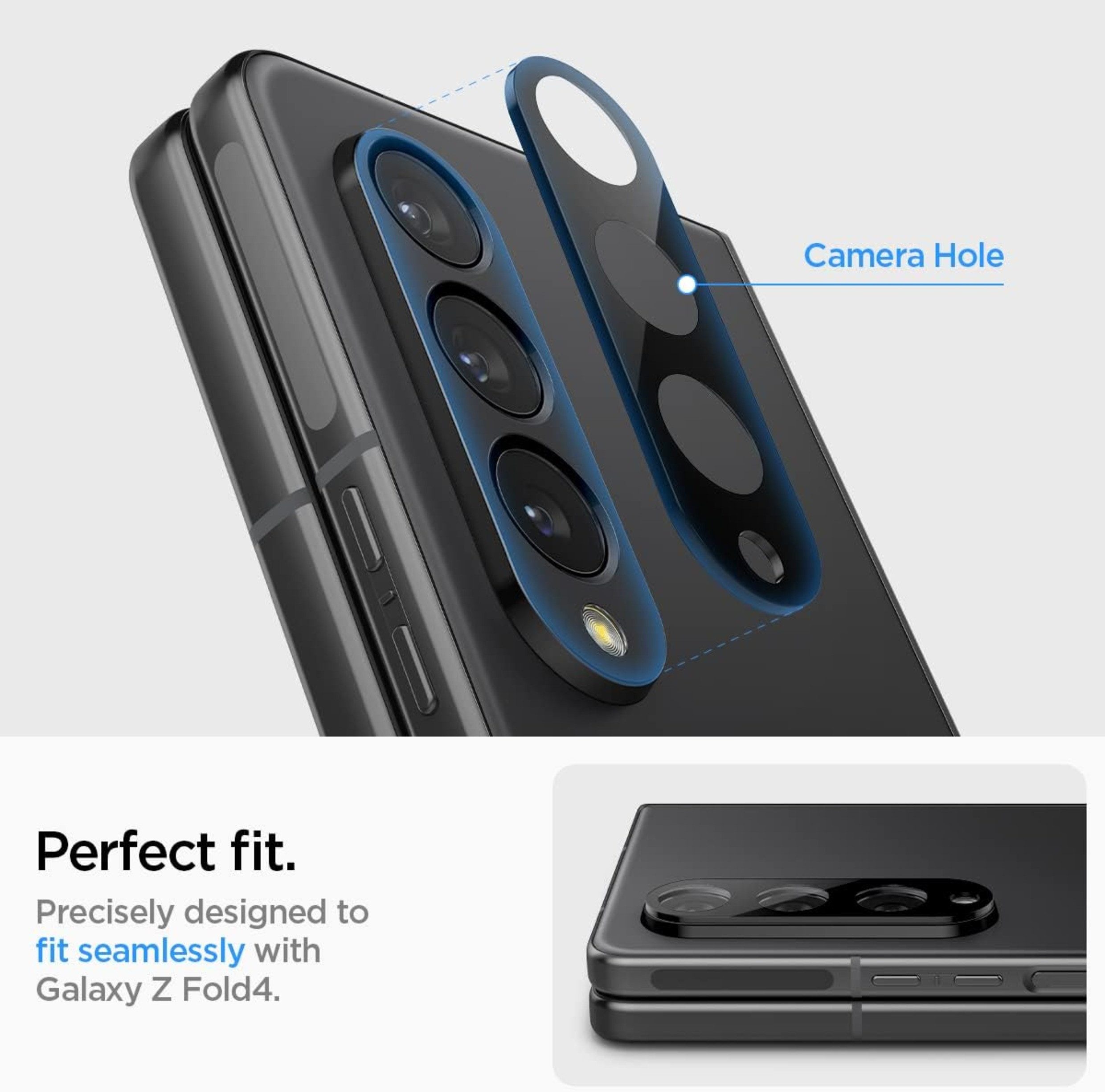 Baker Displayschutzglas 2 Stück Kameraschutz Samsung Galaxy für Z Fold 3, Z Fold 4, Z Fold 5, (2 Pack)